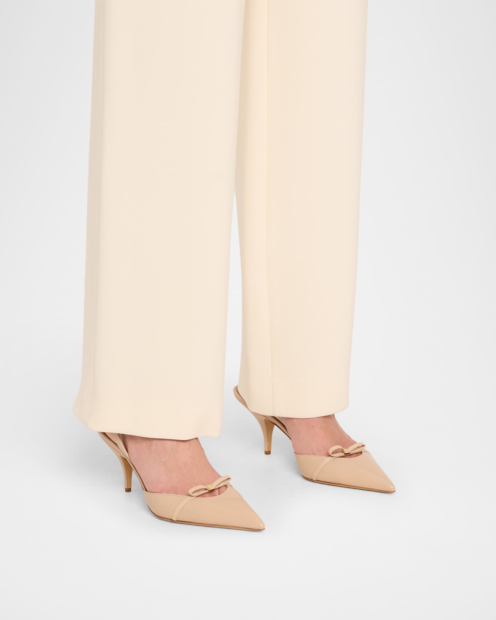 Gylla Leather Bow Slingback Pumps 1
