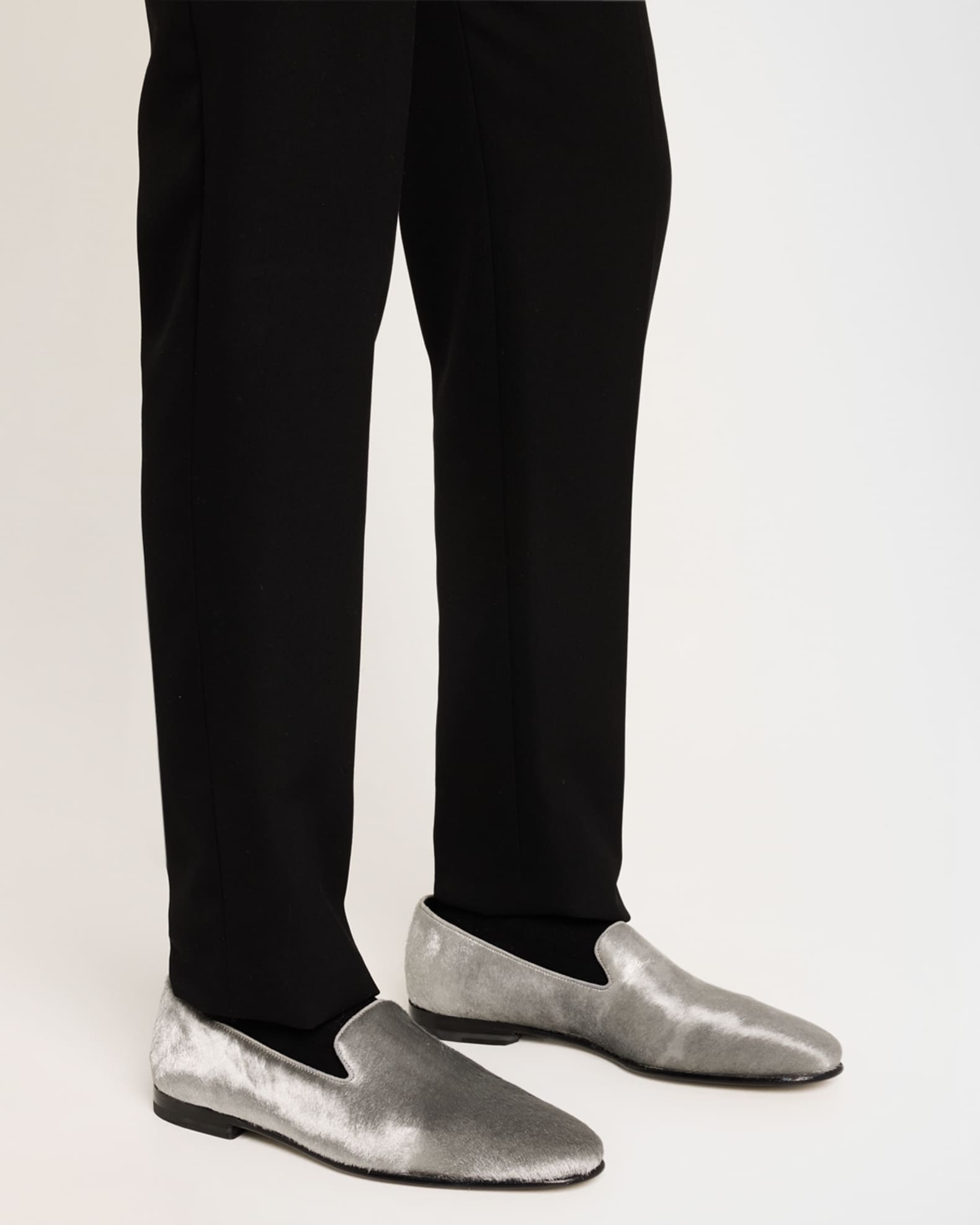 Men's Mario Silver Calf Hair Loafers 1