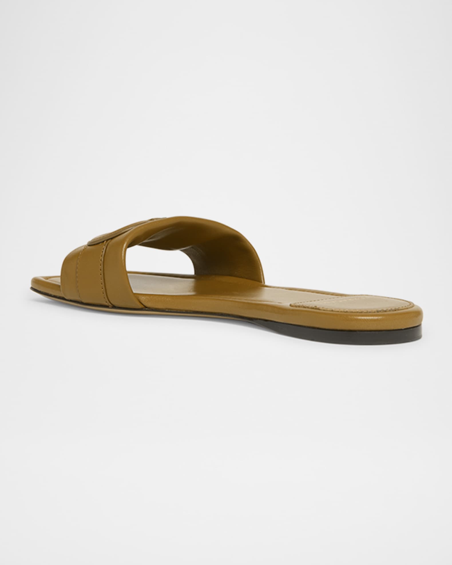 Liss Leather Logo Flat Slide Sandals 1