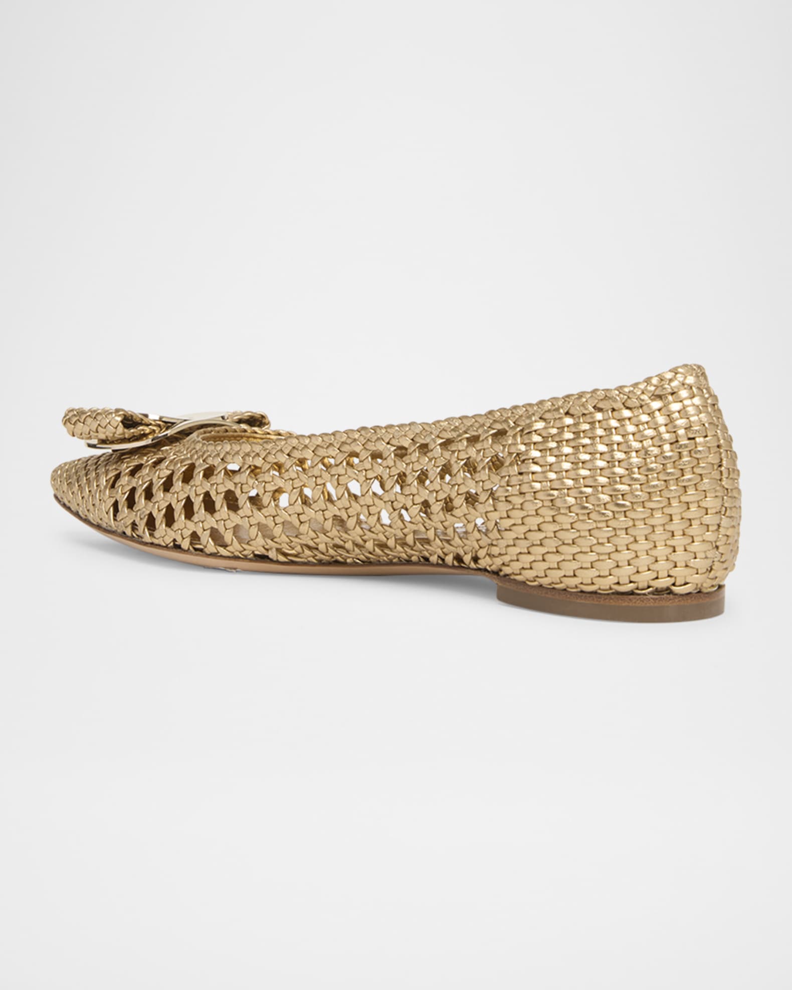 Zea Metallic Woven Buckle Ballerina Flats 1