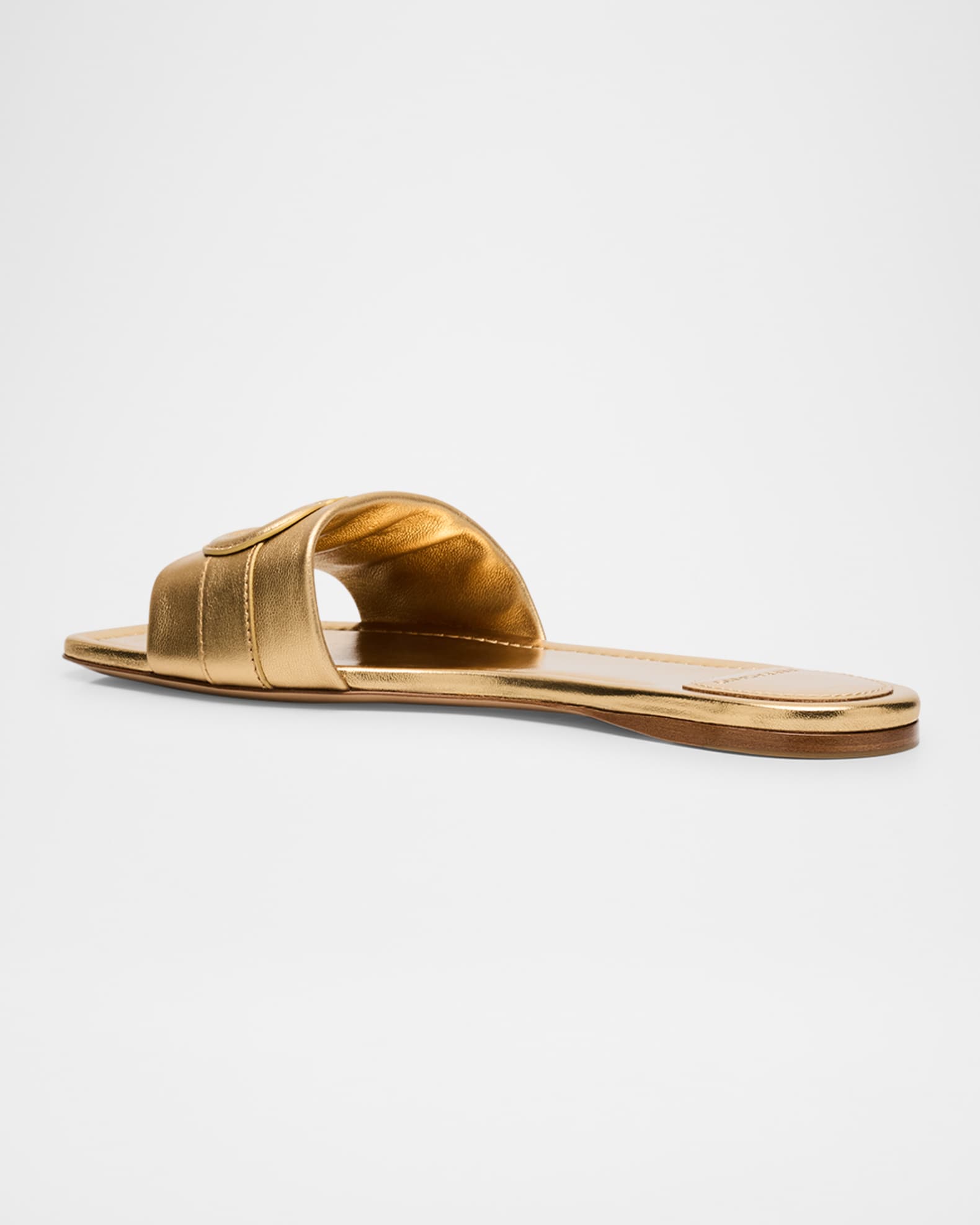 【送料&関税込】Ferragamo Leather Flat Sandals With Logo Ferragamo Liss Leather Logo Flat Slide Sandals | Neiman Marcus