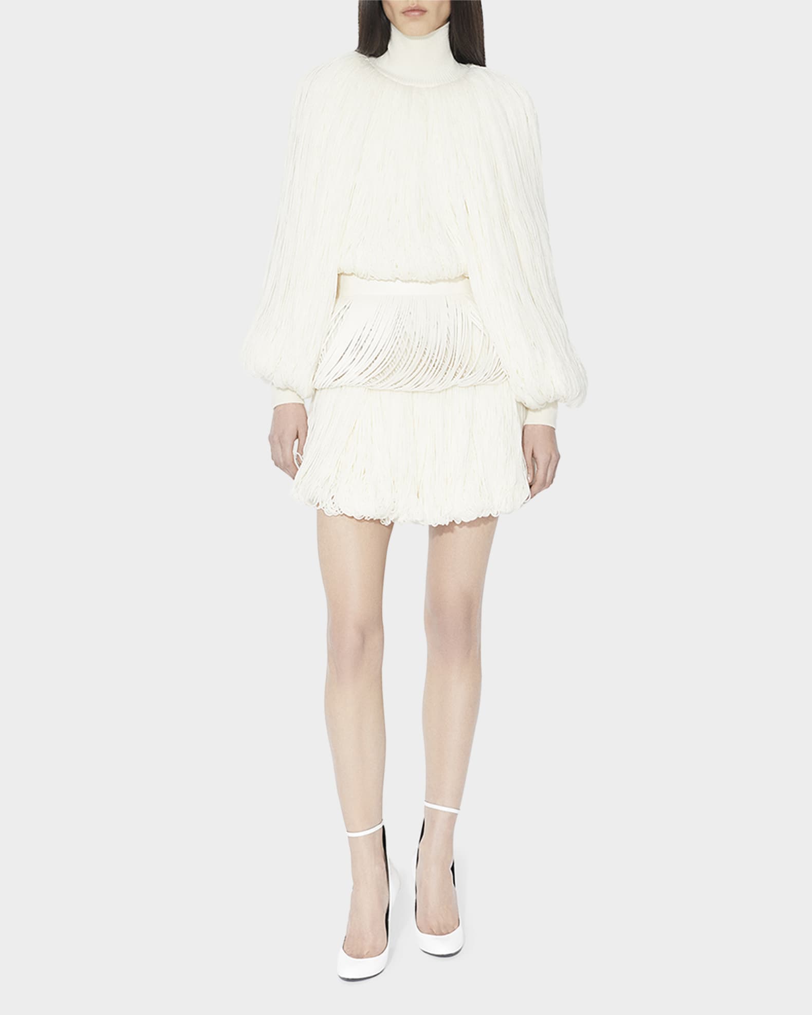 Open Fringe Leather Skirt Belt 1