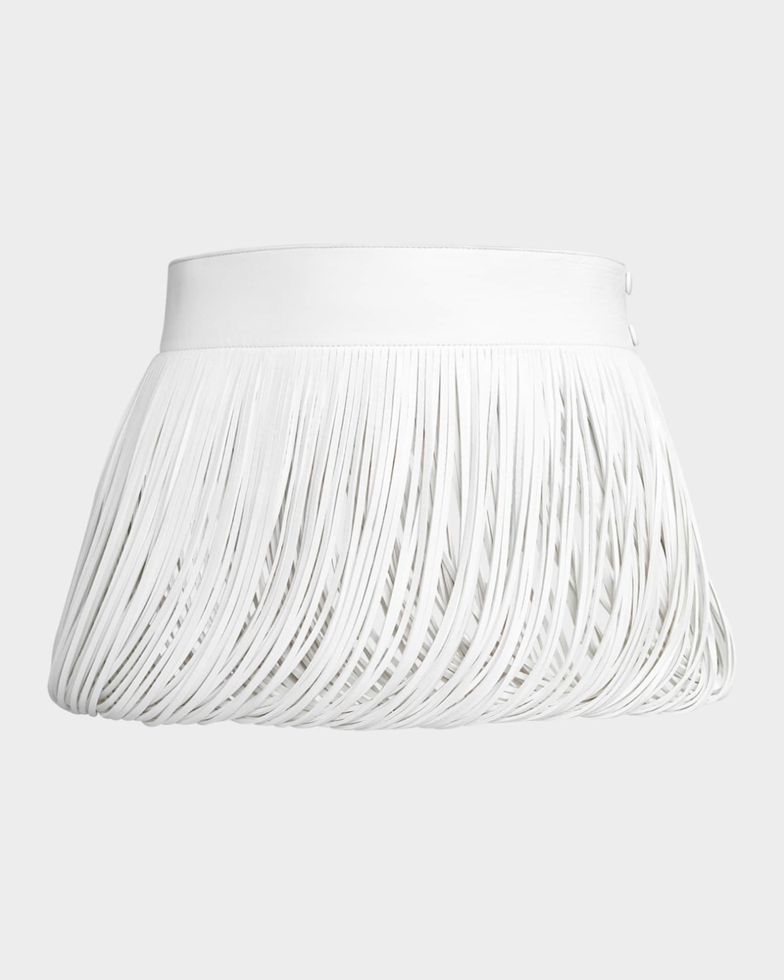Open Fringe Leather Skirt Belt 0
