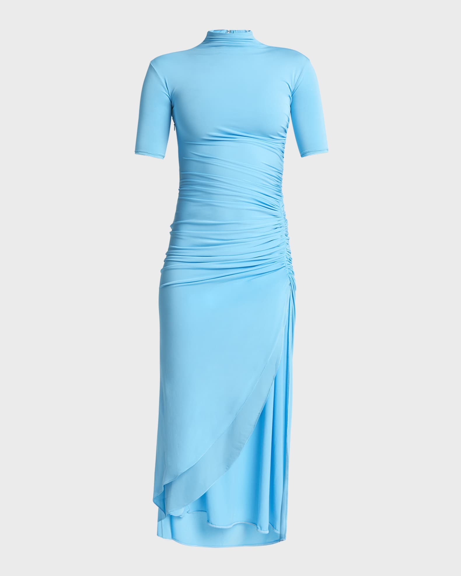 Celestial Mock Neck Midi Slit Dress