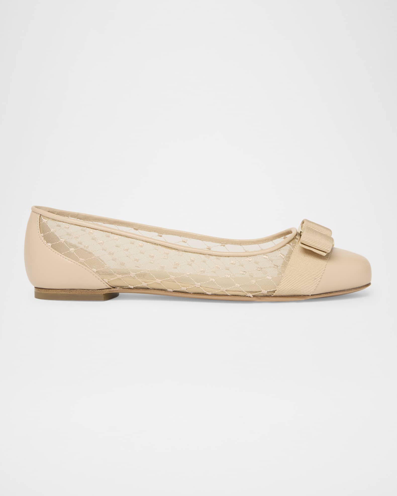 Ferragamo Varina Mesh Leather Bow Ballerina Flats | Neiman Ferragamo Varina Mesh Leather Bow Ballerina Flats | Neiman