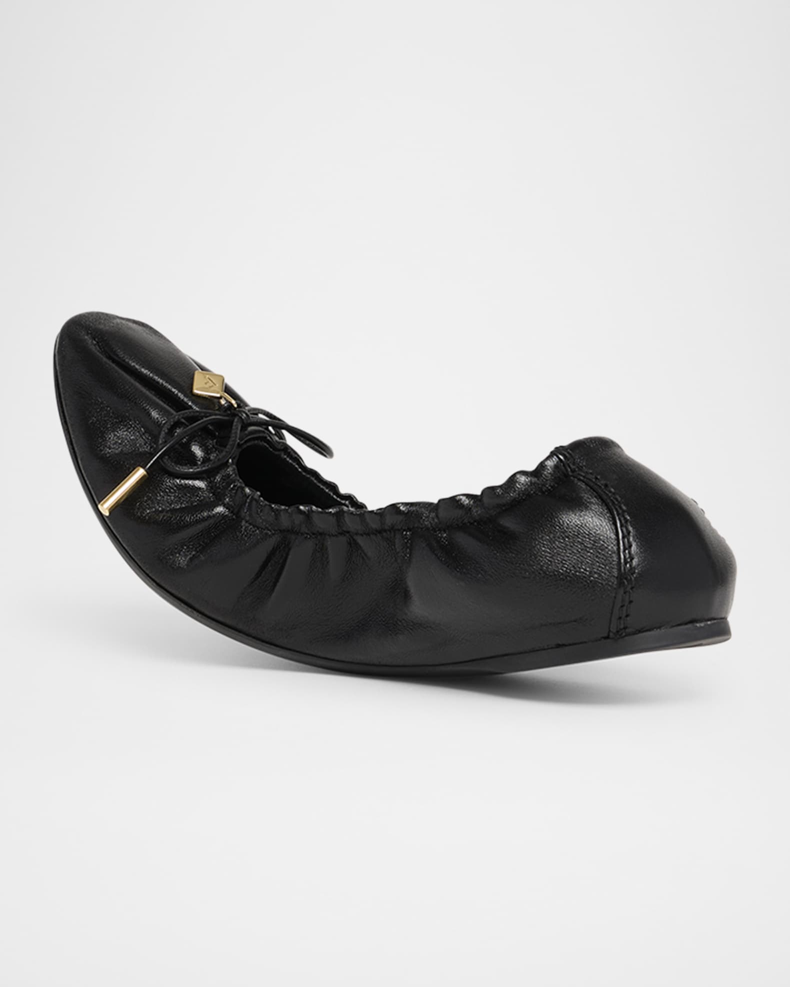 Ferragamo Joelle Leather Bow Ballerina Flats | Neiman Marcus