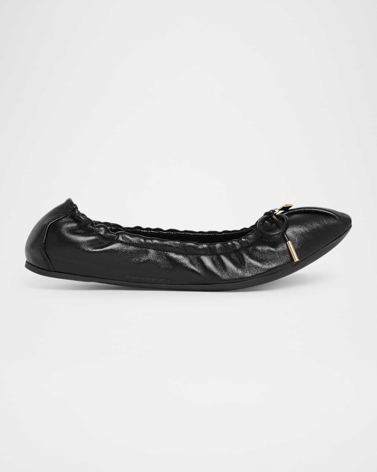 24AW new/FERRAGAMO Joelleレザーバレエフラット Flat Black Ferragamo Joelle Leather Bow Ballerina Flats | Neiman Marcus