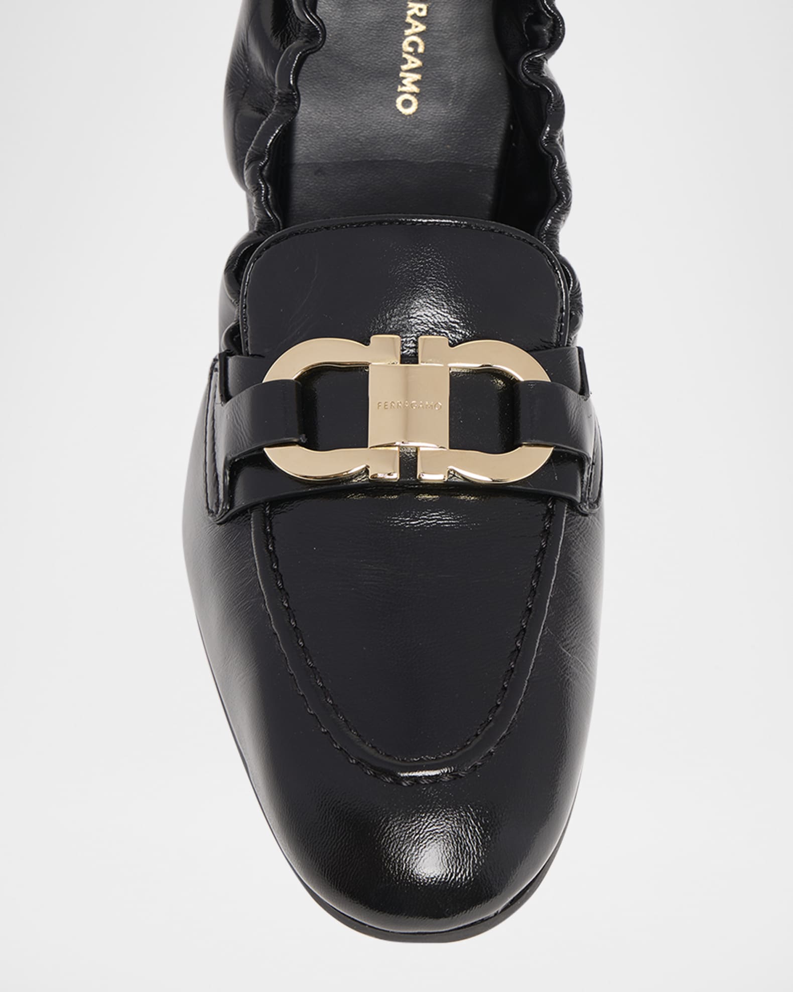 ローファー・オックスフォード Salvatore Ferragamo JODIE Loafers loafer in black leather Ferragamo Jodie Leather Gancio Loafers | Neiman Marcus