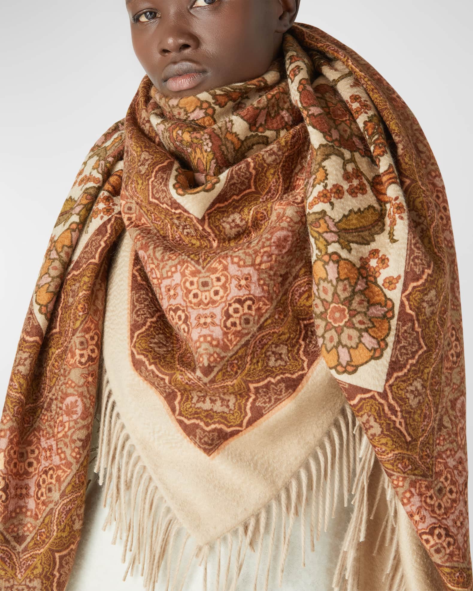 Patterned cashmere scarf online