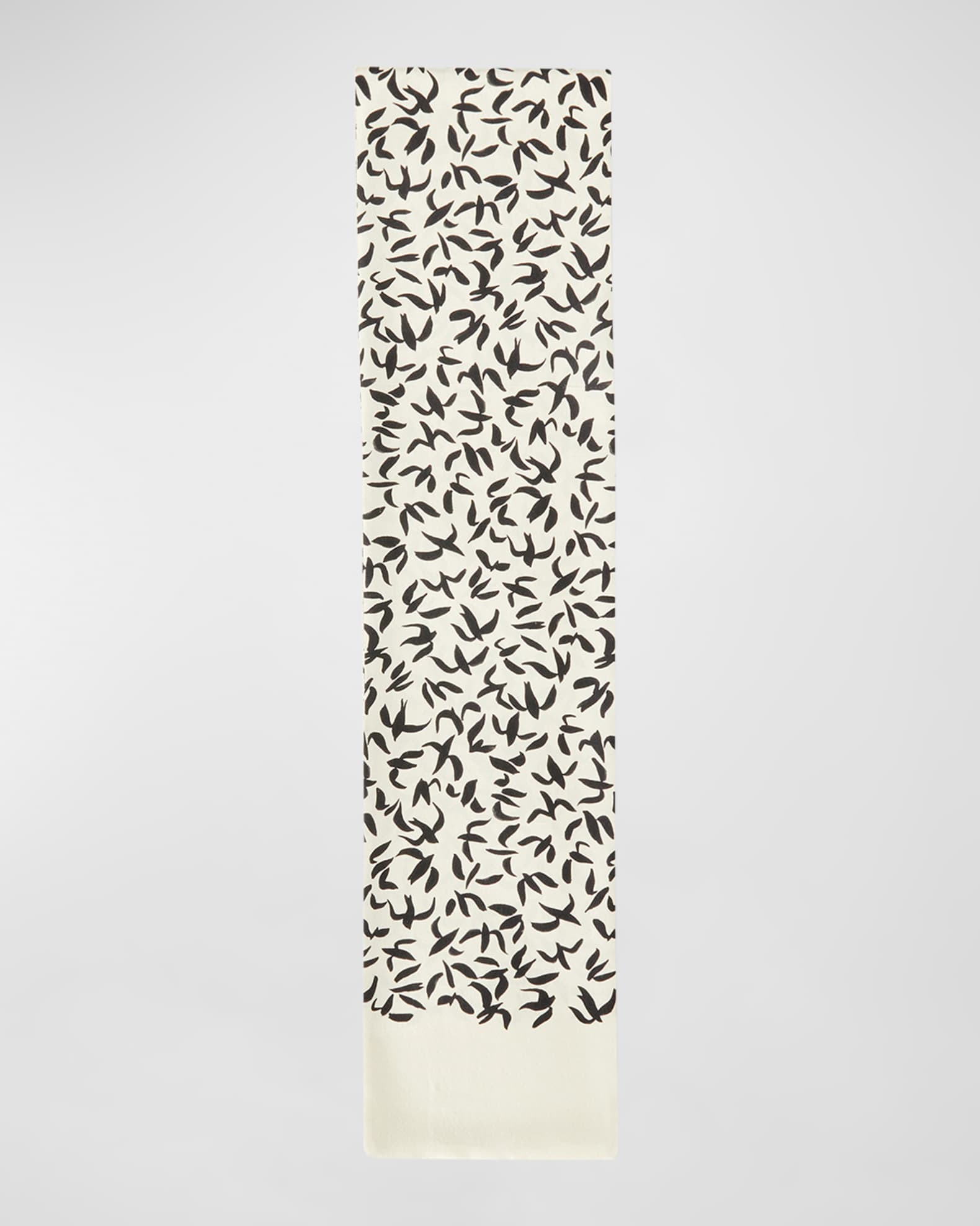 Swallow Bird Print Silk Scarf  0