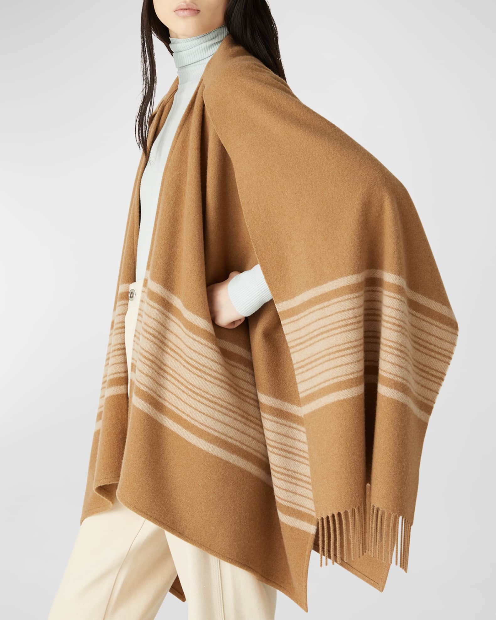 Daisy Suitcase Stripe Cashmere Cape  1