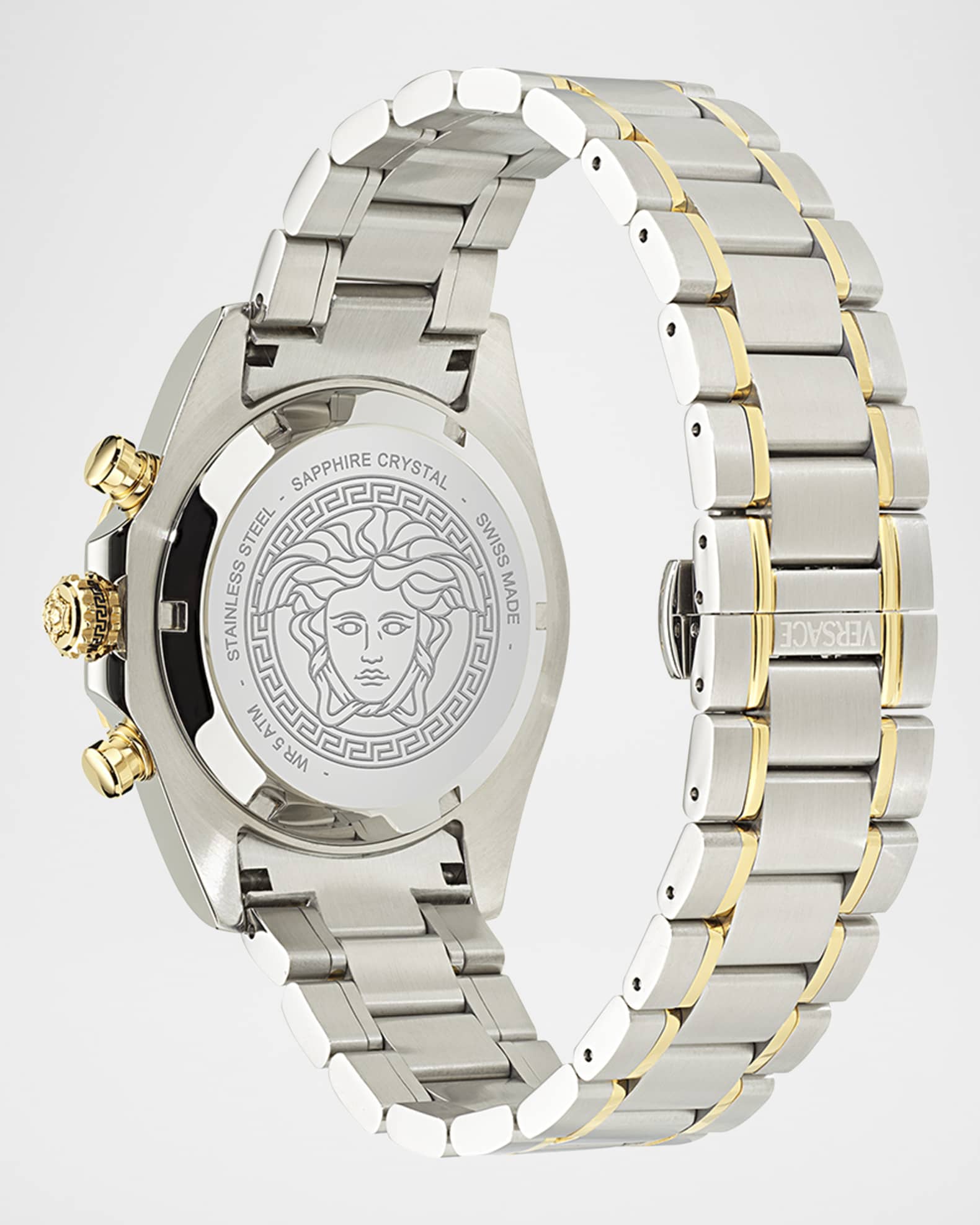 Versace Chrono X Two-Tone Bracelet Watch, 44mm | Neiman Marcus