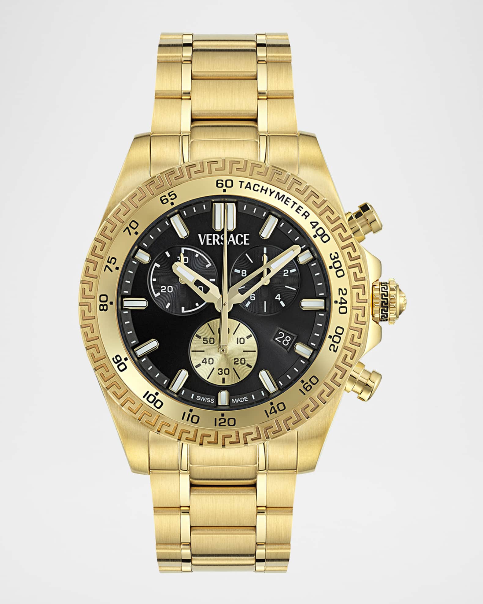 腕時計その他 Versace Ip Yellow Gold And Black Silicone Versace Watch Versace Men's Icon Active Chronograph Silicone Strap Watch