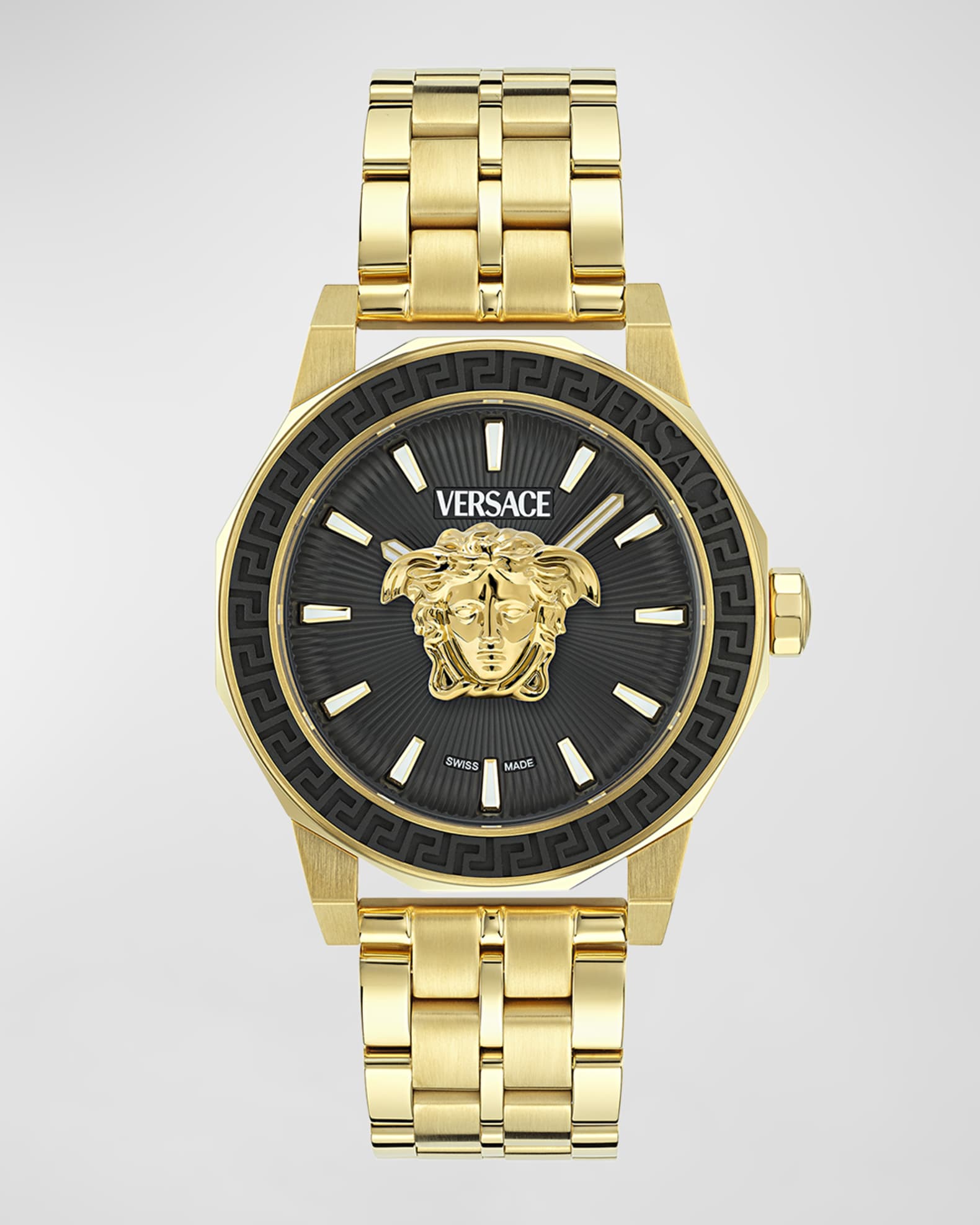 Men s Medusa Deco IP Yellow Gold Bracelet Watch 43mm