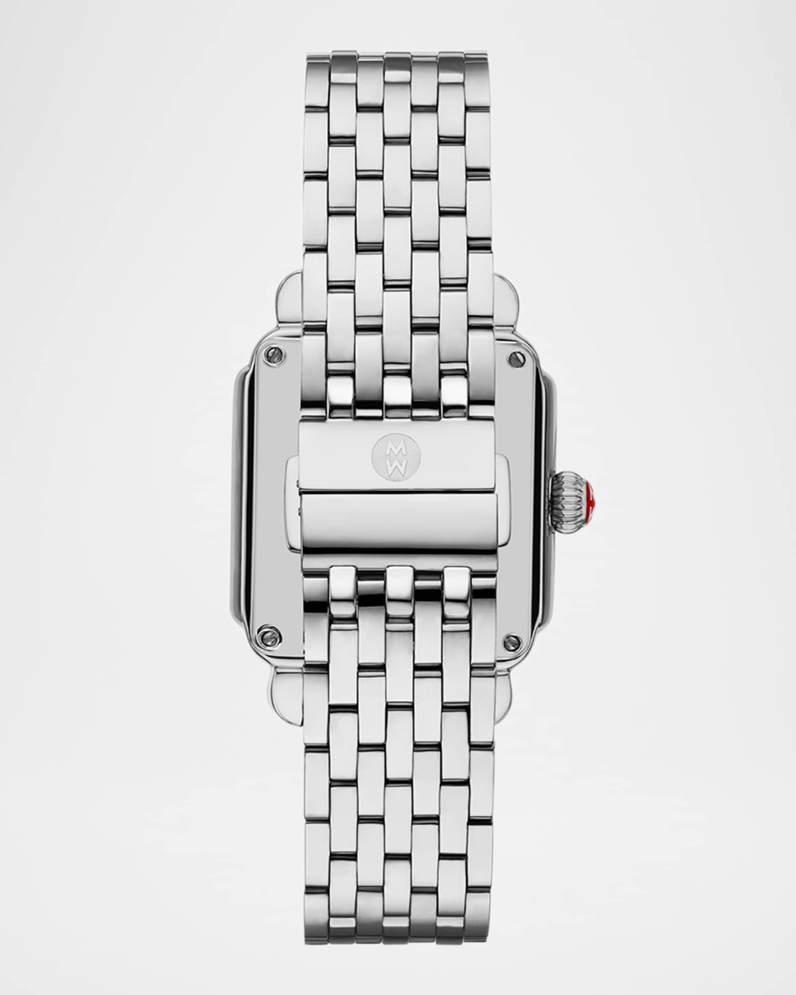 MICHELE Deco Madison Noir Diamond Dial Silver Bracelet Watch