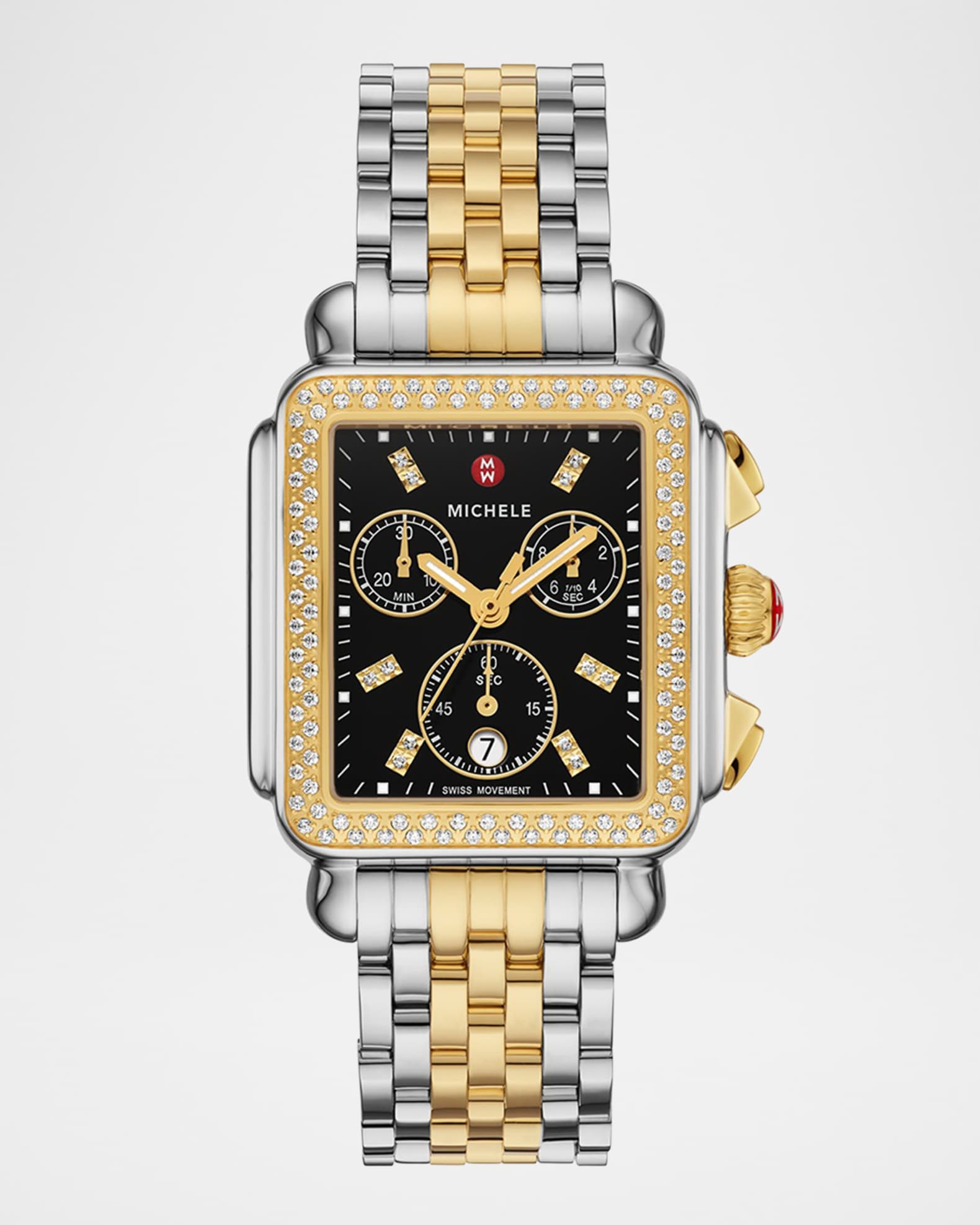 Deco Madison Noir Diamond Dial Two Tone Bracelet Watch