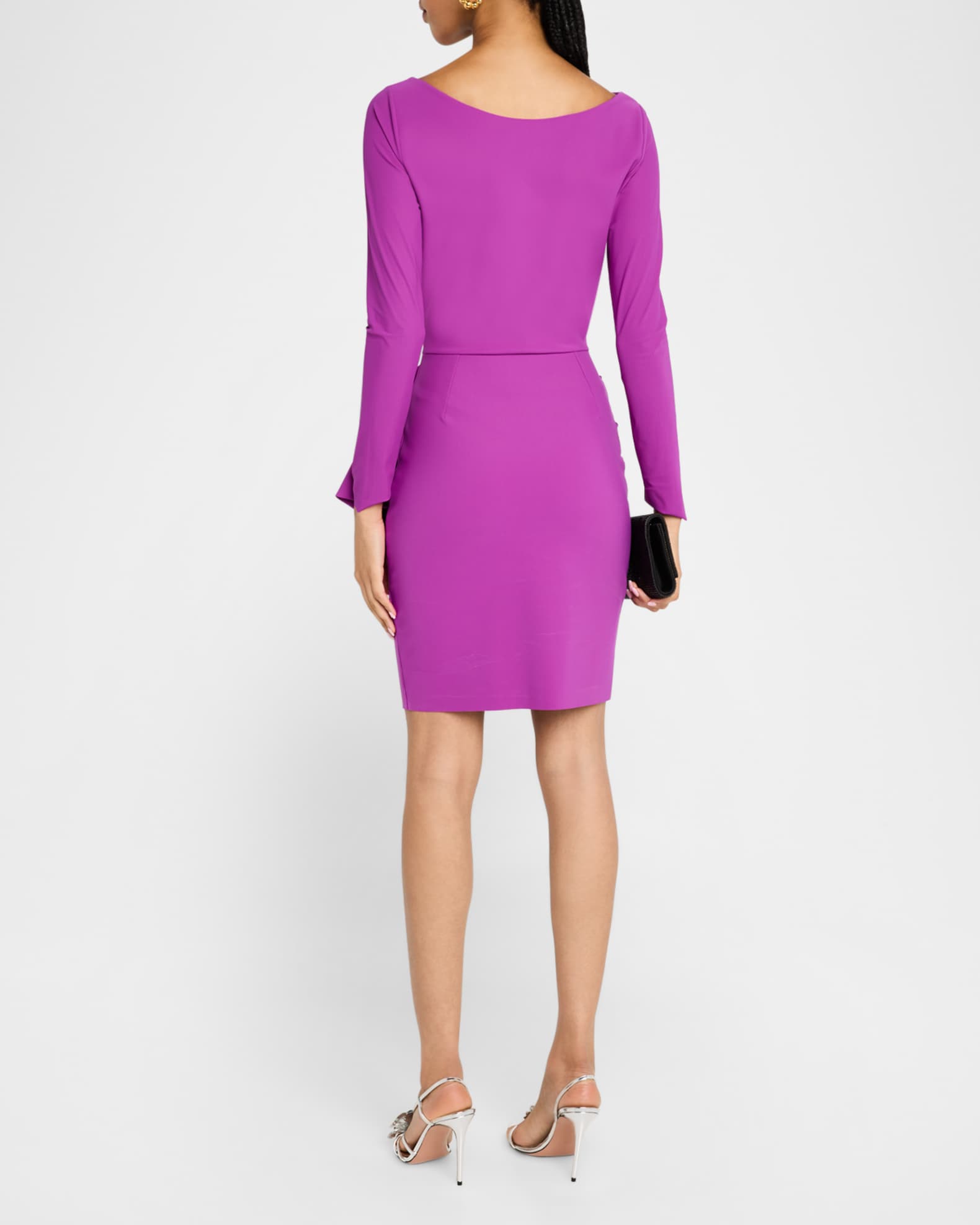 Draped Bateau-Neck Bodycon Mini Dress 1