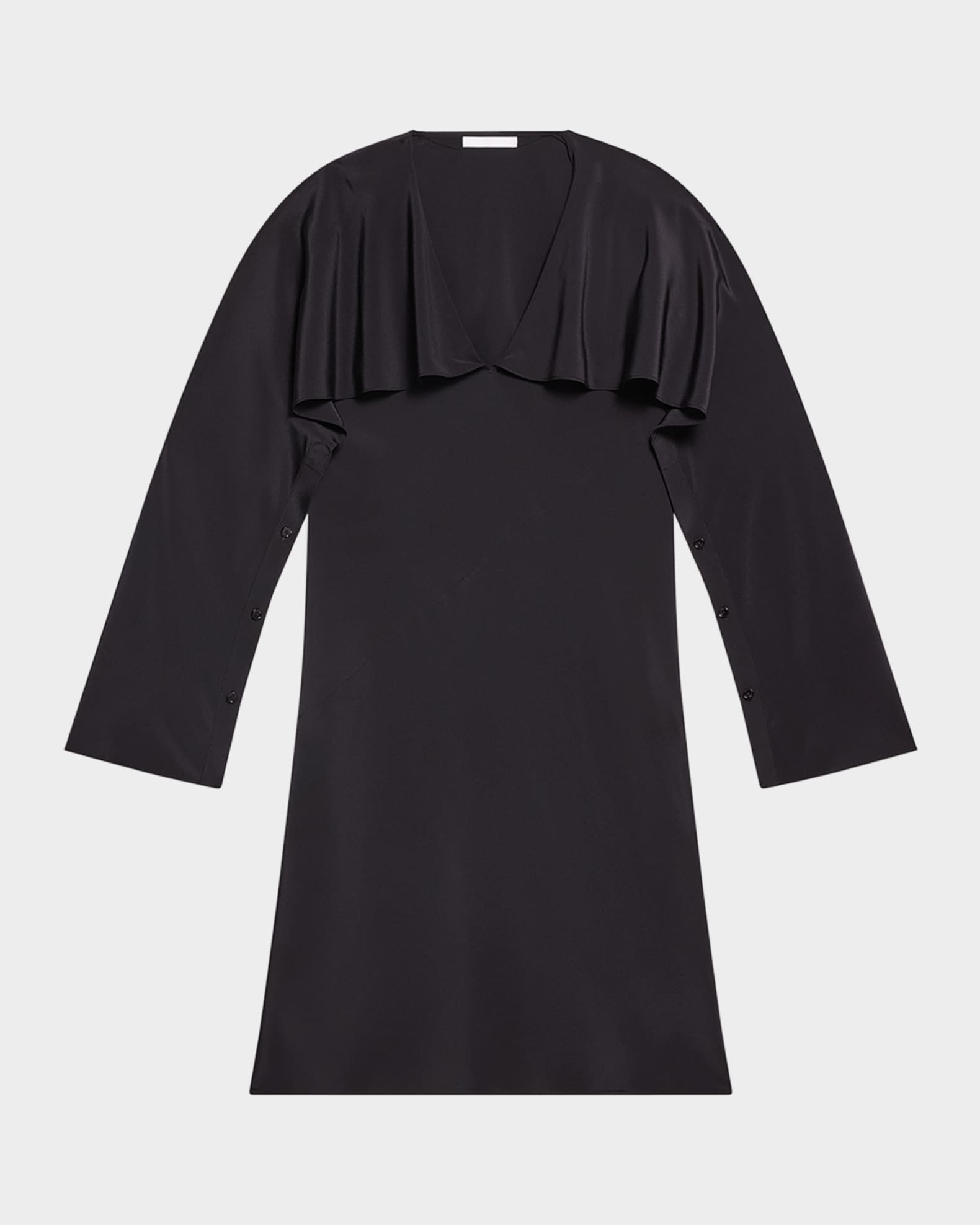Long-Sleeve Silk Scarf Dress 0