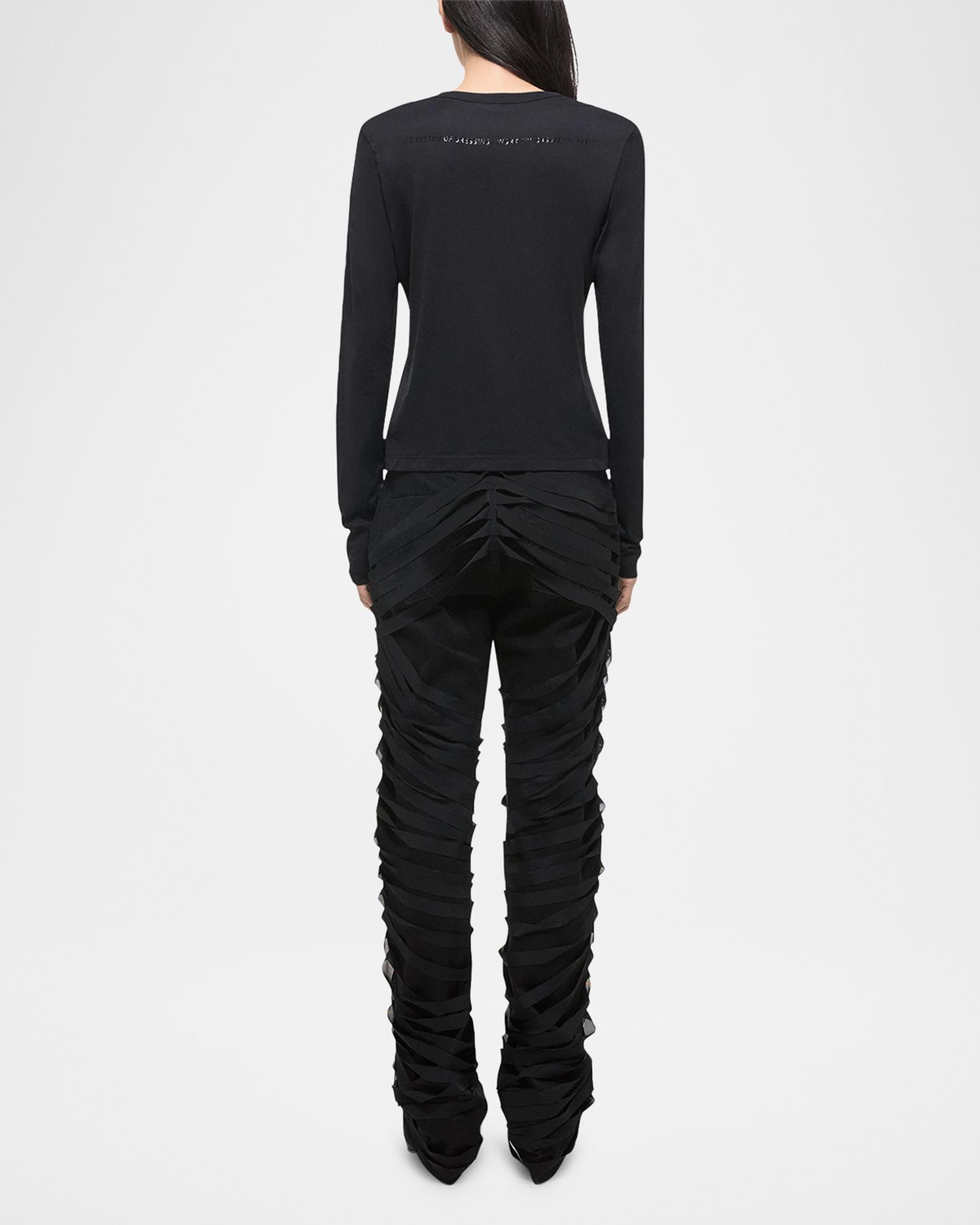 HELMUT LANG 長袖 カットソー ブラック M Helmut Lang Slim Long-Sleeve Logo Tee | Neiman Marcus