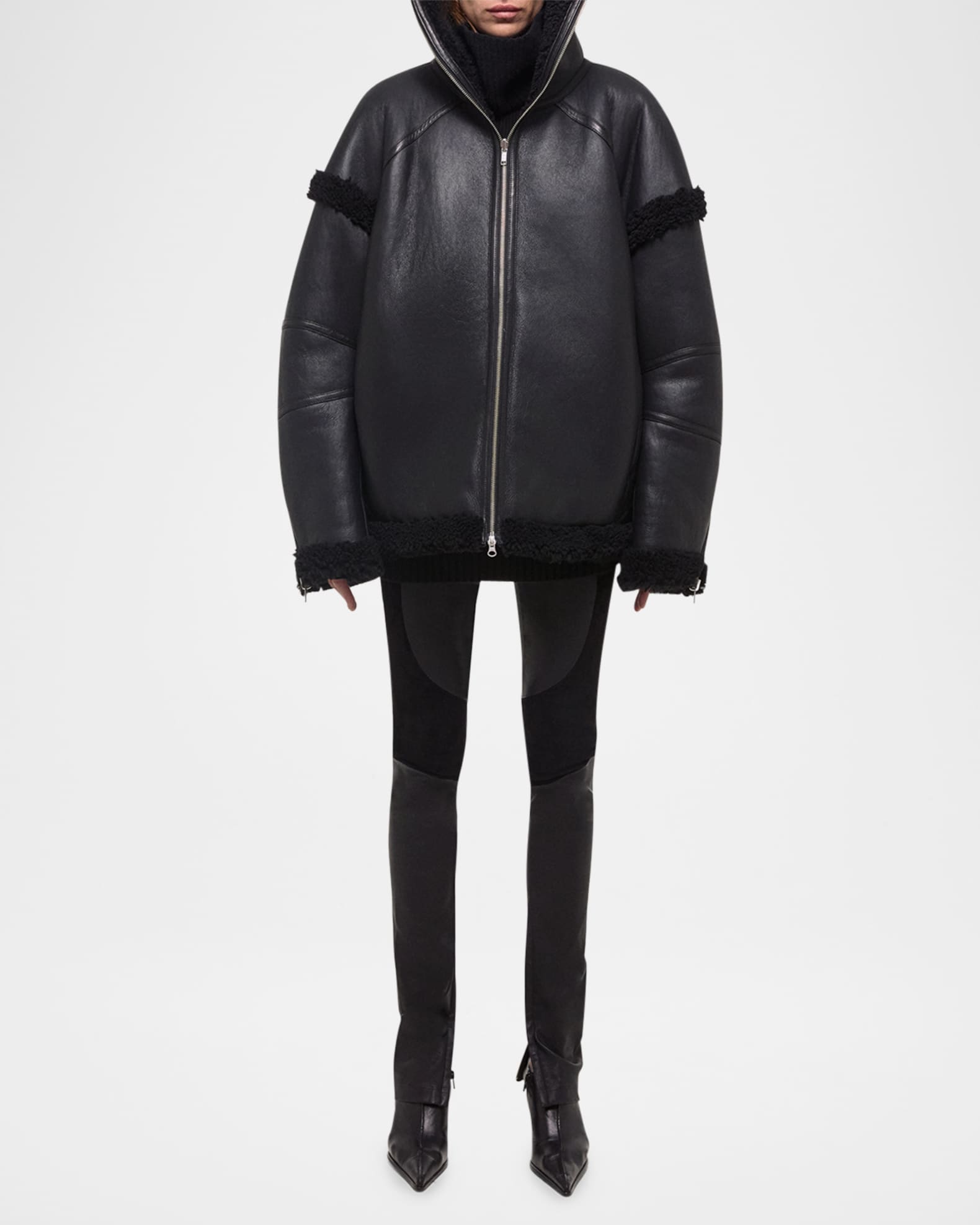 Apex Leather Teddy Jacket
