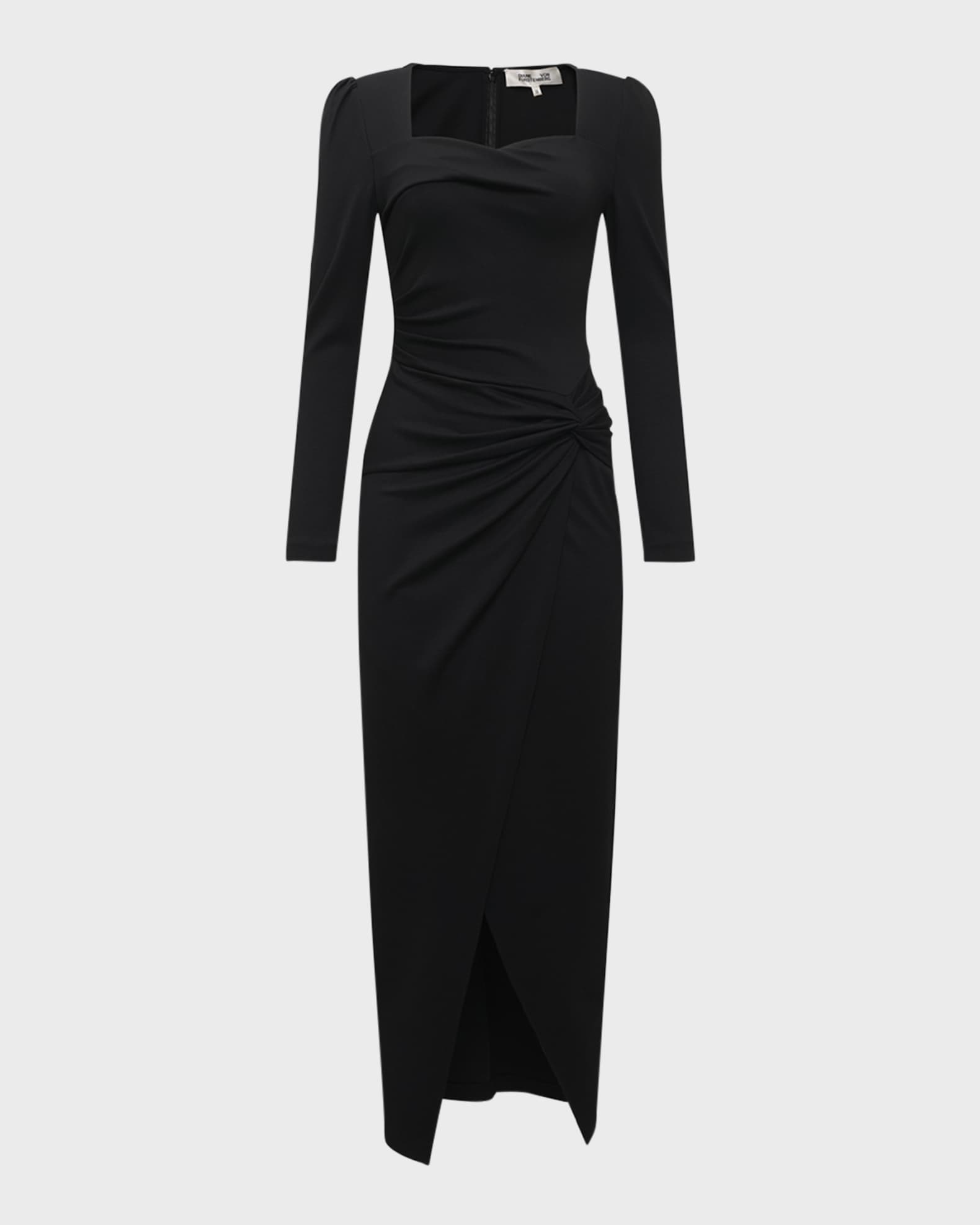 Hughie Ruched Sweetheart Midi Dress 0