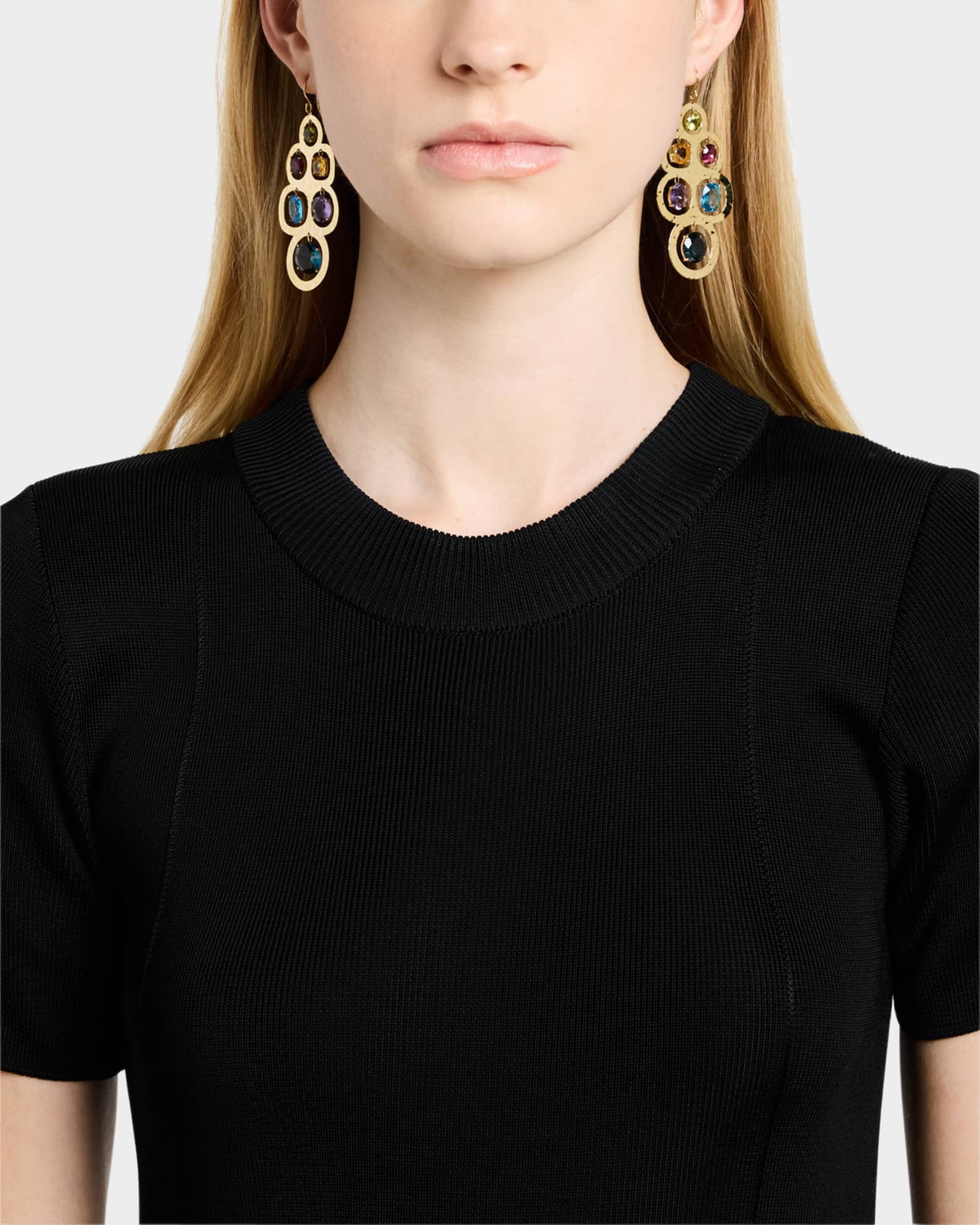 Ippolita 18K Yellow Gold Crinkle Rainbow Earrings Neiman Marcus