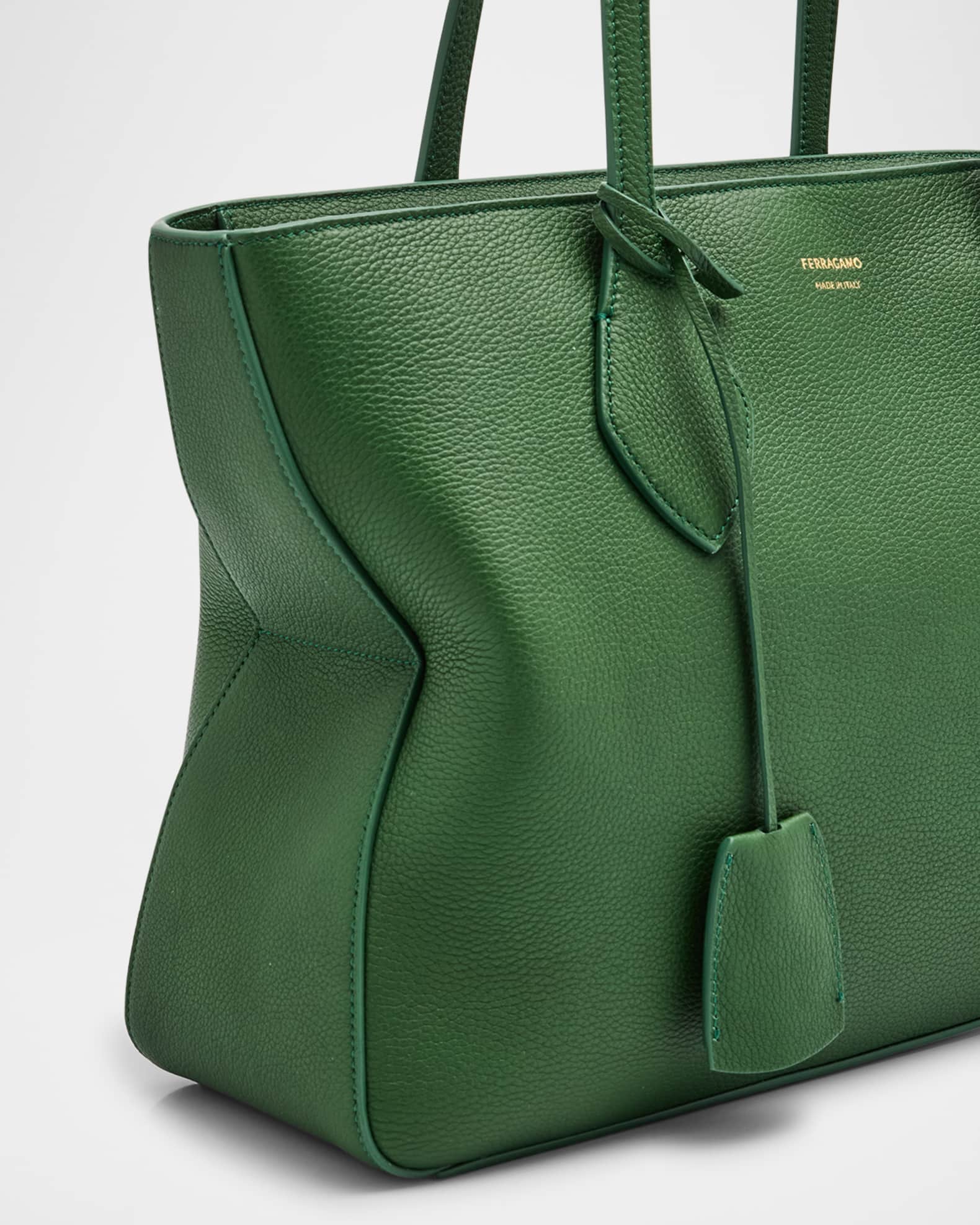 Star Zip Leather Tote Bag