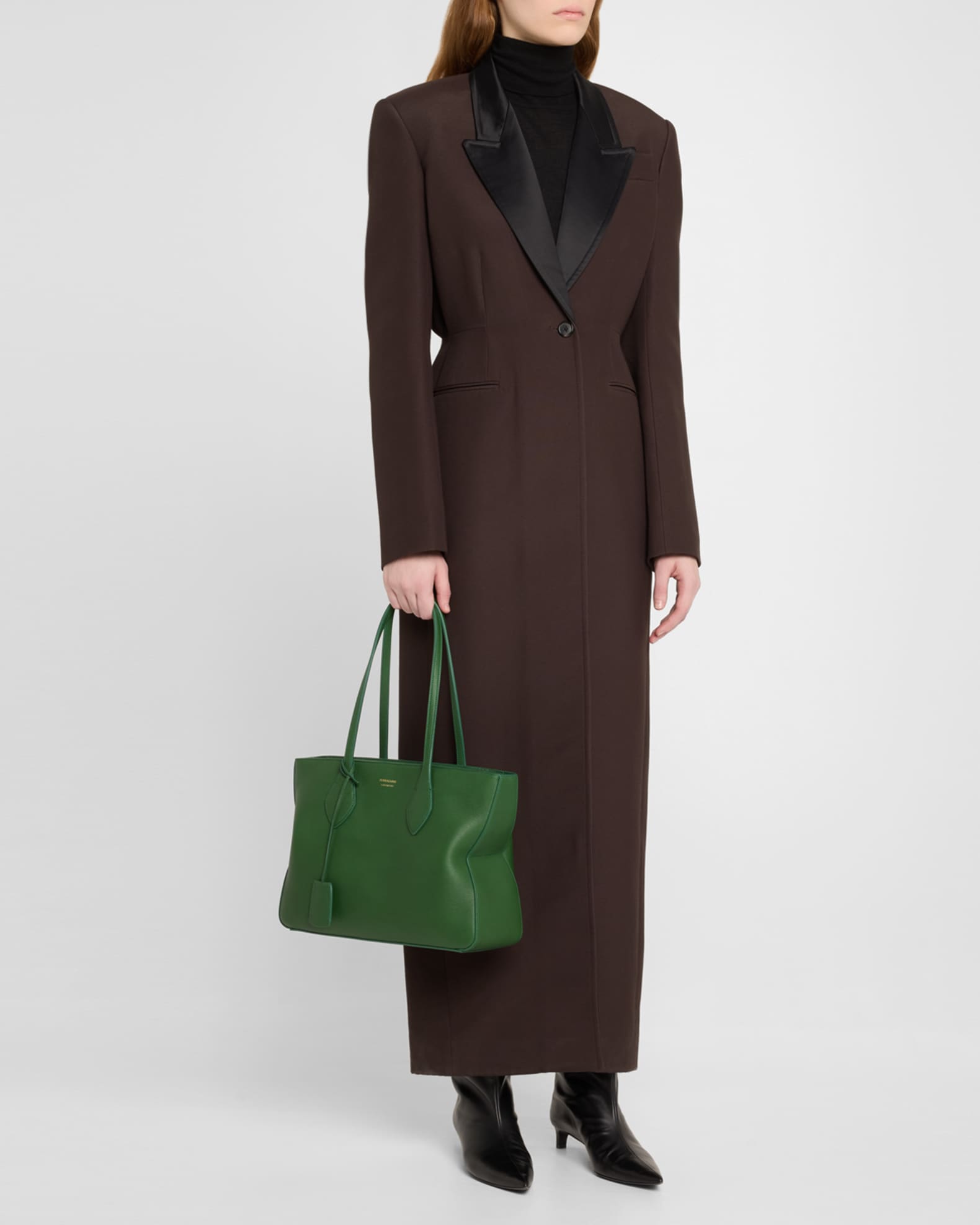Star Zip Leather Tote Bag