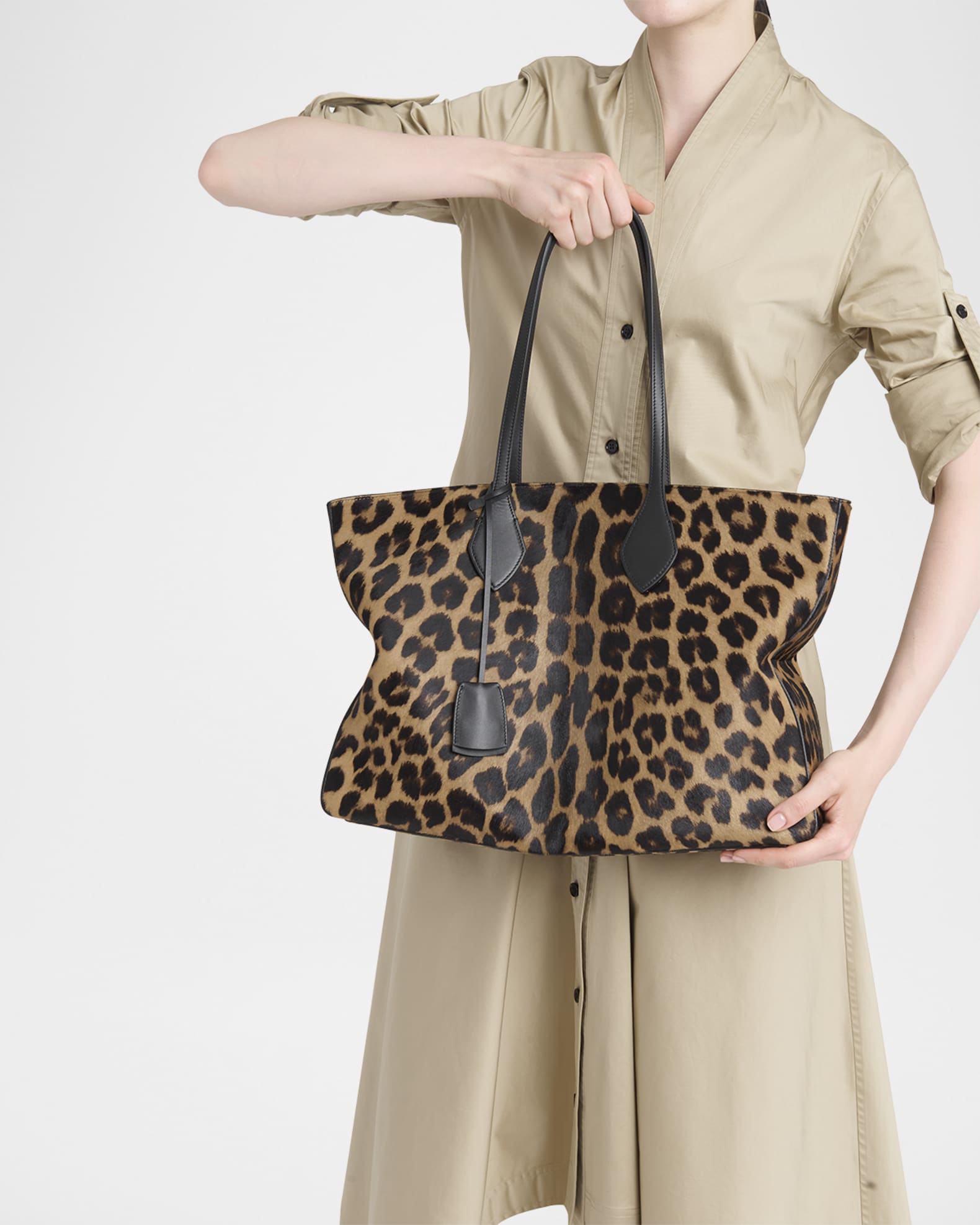 Neiman marcus leopard tote bag discount