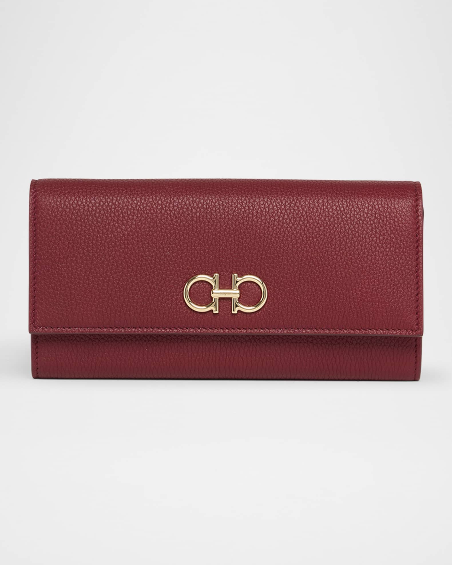 Gancino Flap Leather Wallet on Chain 0