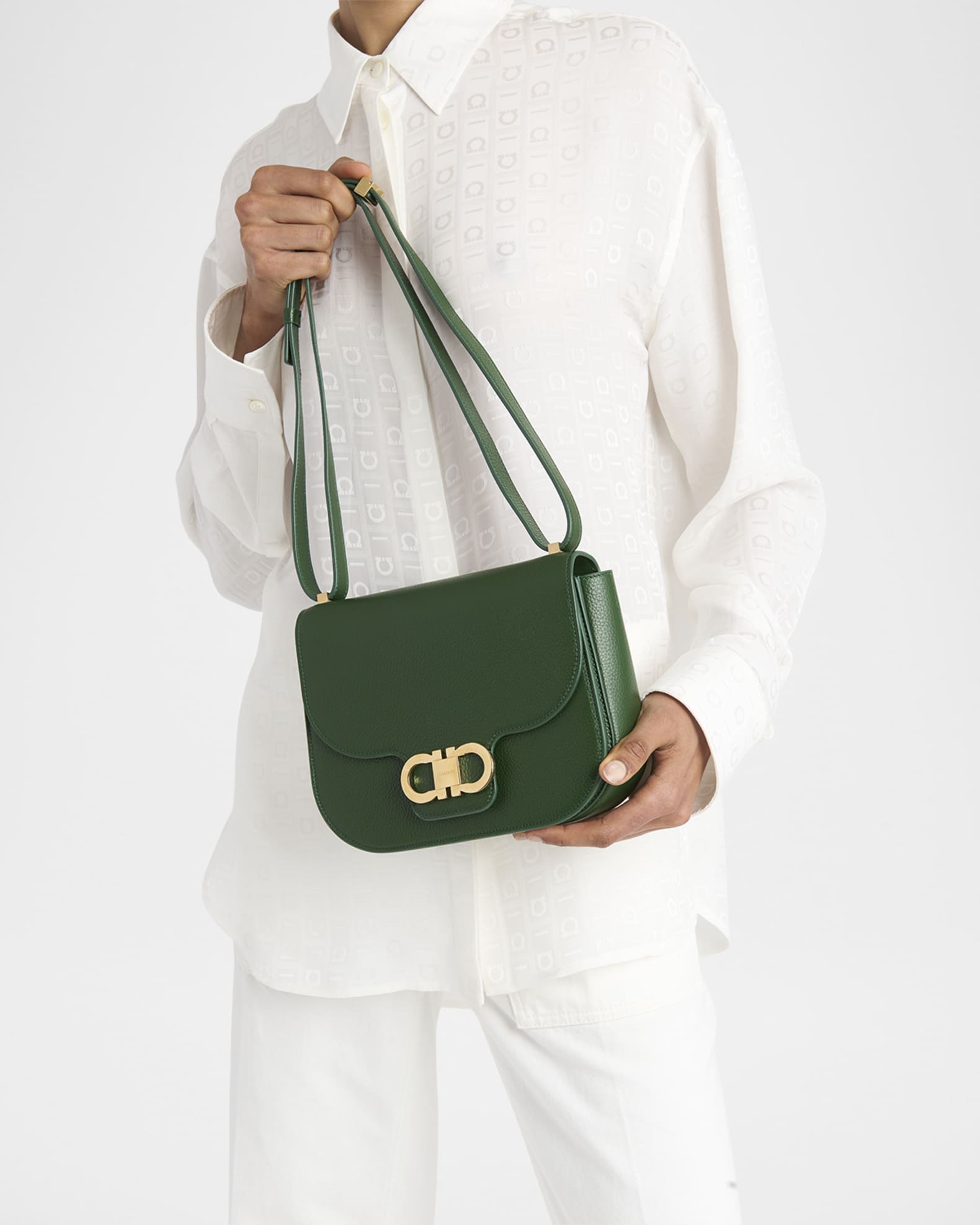 上質で快適 Double Ferragamo Gancio Neiman | Bag Crossbody Leather Flap バッグ