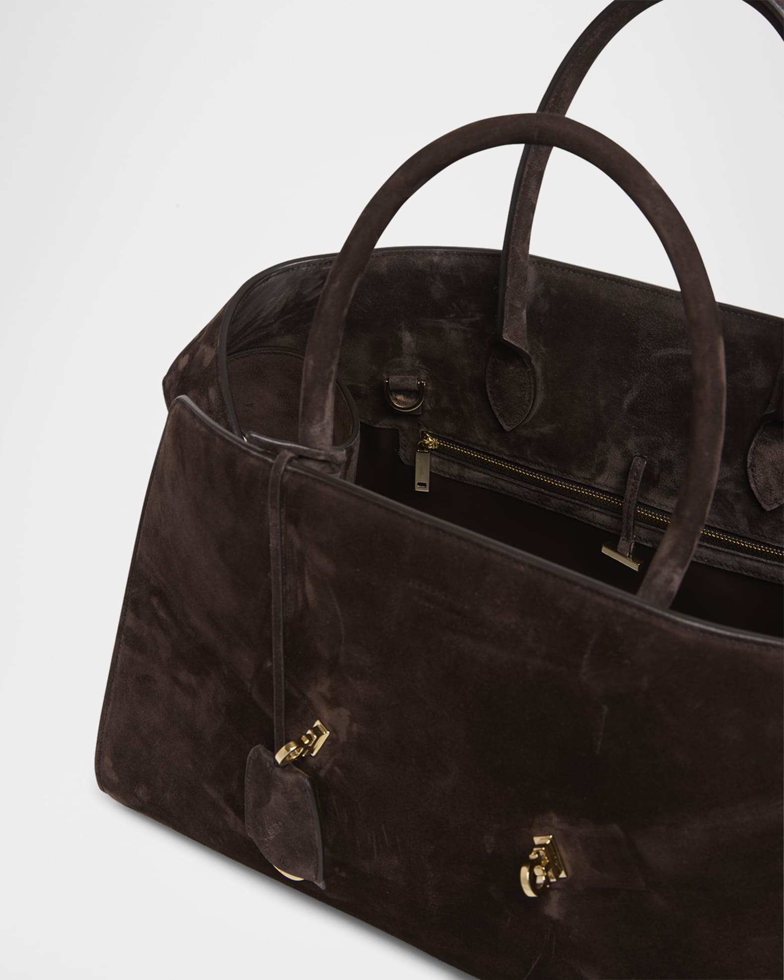 トートバッグ SALVATORE FERRAGAMO Dark Brown Suede Shoulder Bag Ferragamo Suede shoulder bag Salvatore Ferragamo