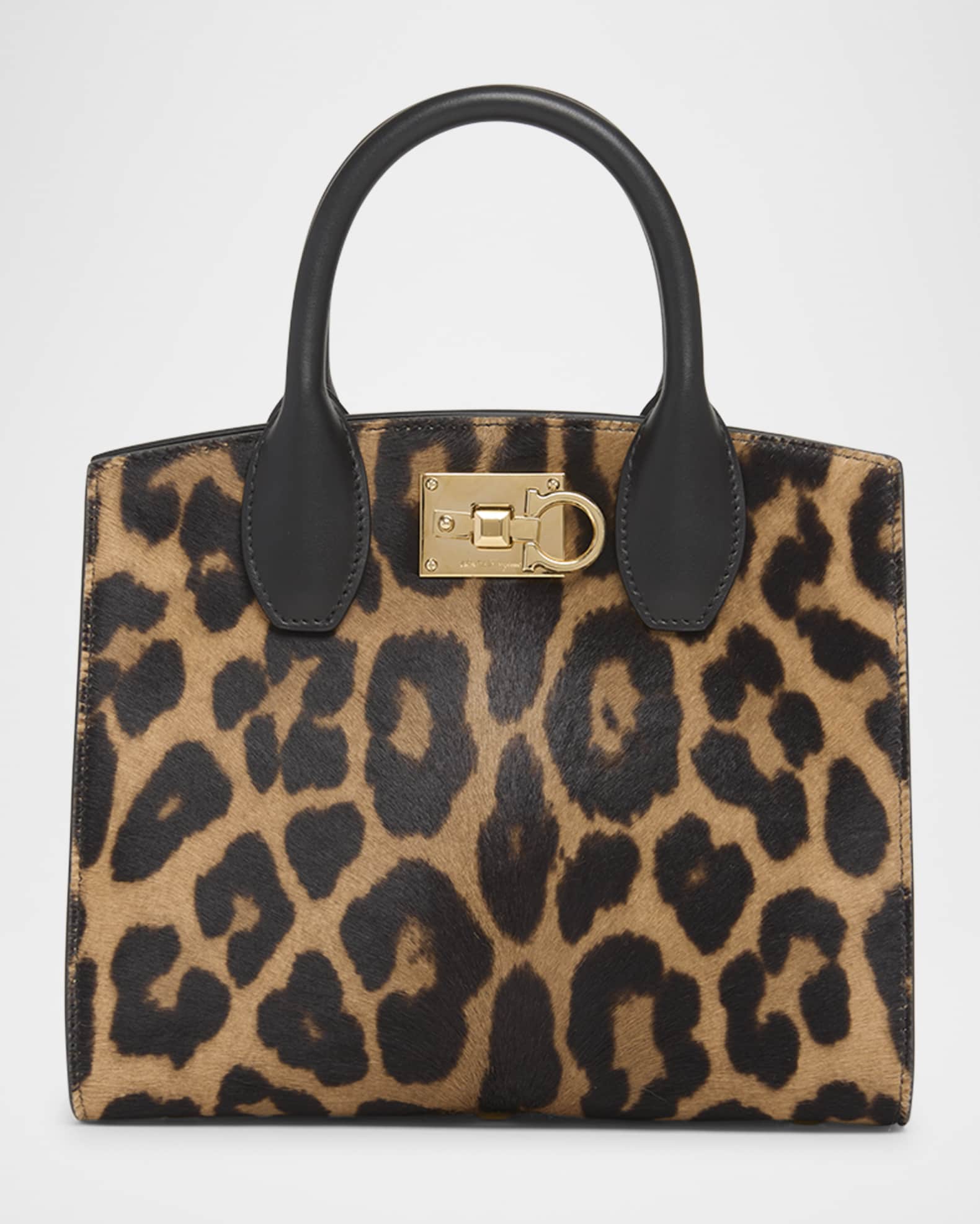 Ferragamo Studio Leopard Horse Hair Top Handle Bag Neiman Marcus