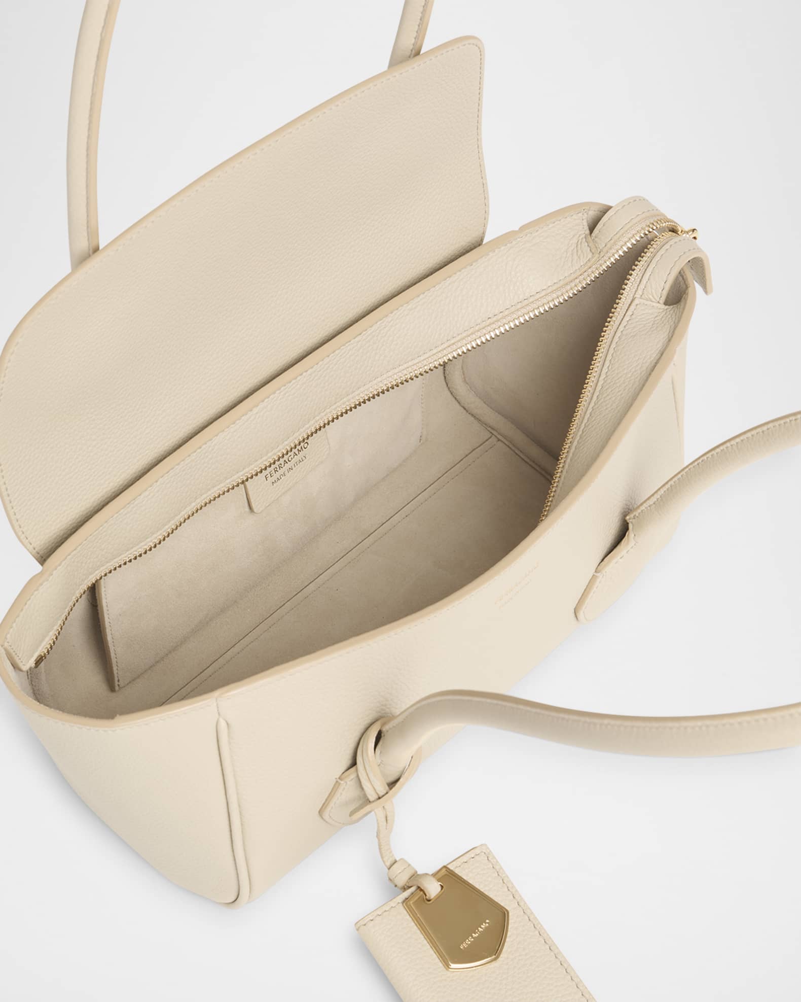 Florence Fold-Over Flap Leather Shoulder Bag