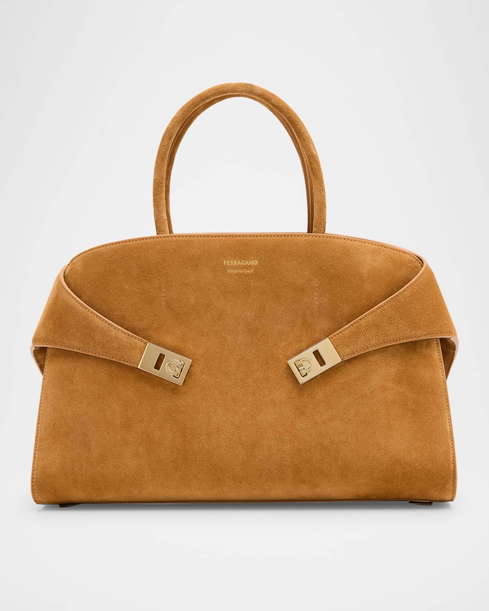Medium Hug Suede Top-Handle Bag 0