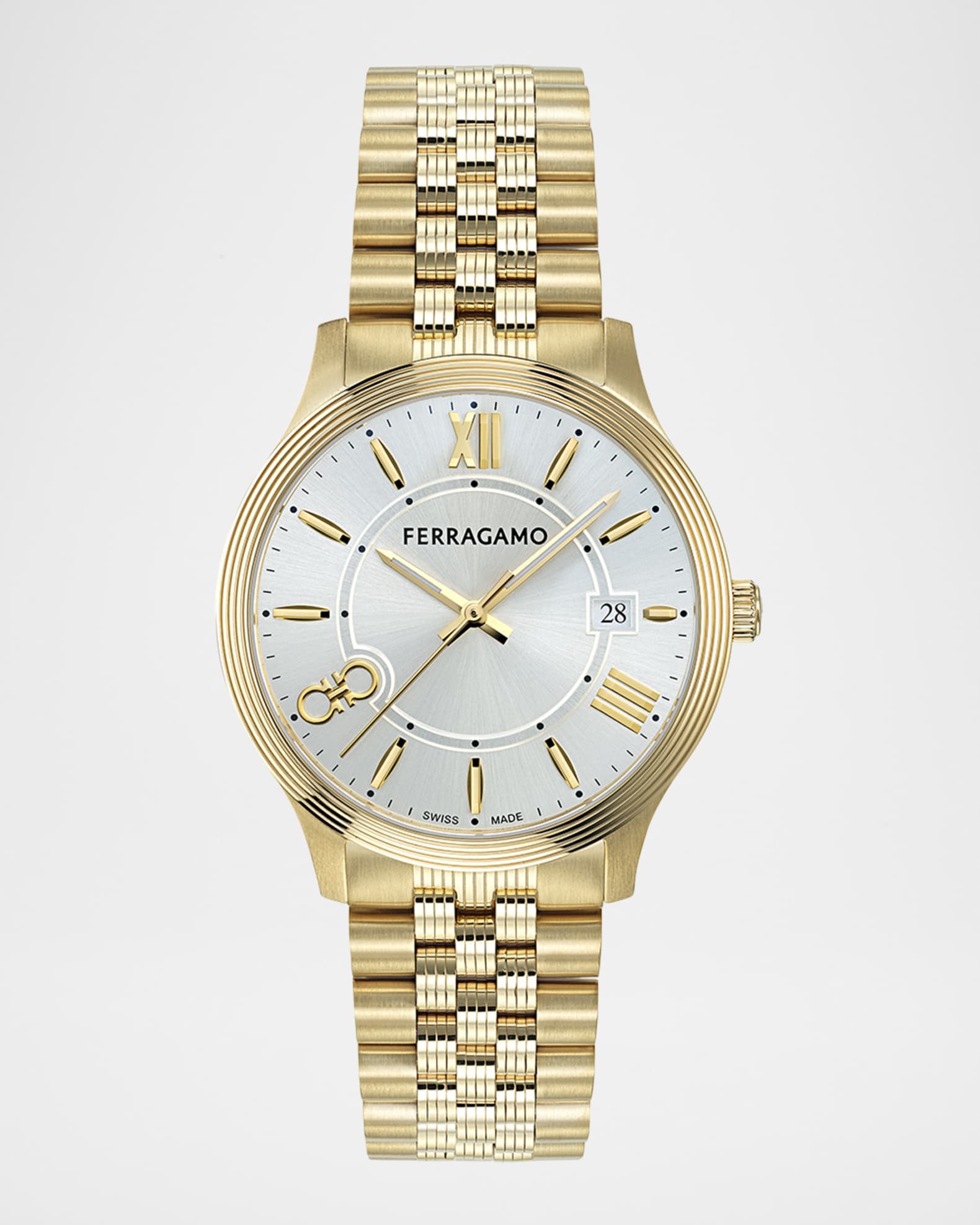 Men's Ferragamo Duo IP Yellow Gold Bracelet Watch, 40mm