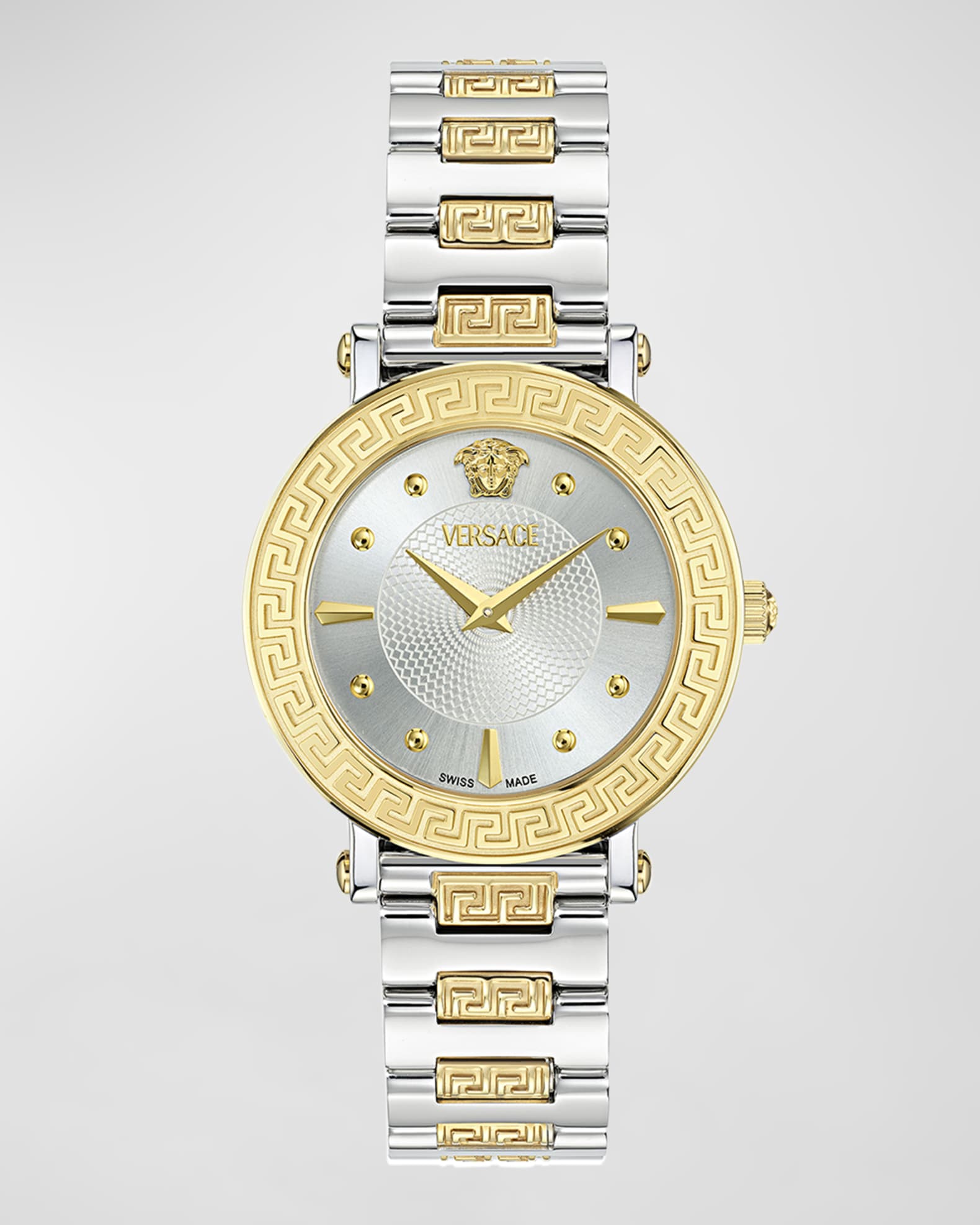 35mm Greca Sphere Watch with Bracelet Strap, Steel/Gold 0