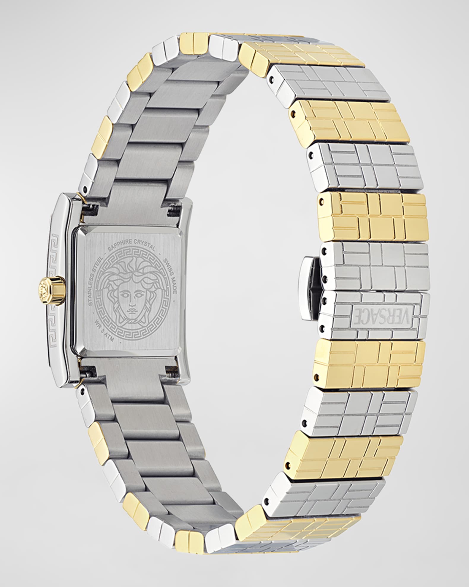 腕時計その他 Versace Two-Tone Bracelet Watch With Silver Guilloche Dial Versace Chrono Master Mens Watch Two Tone Case Silver