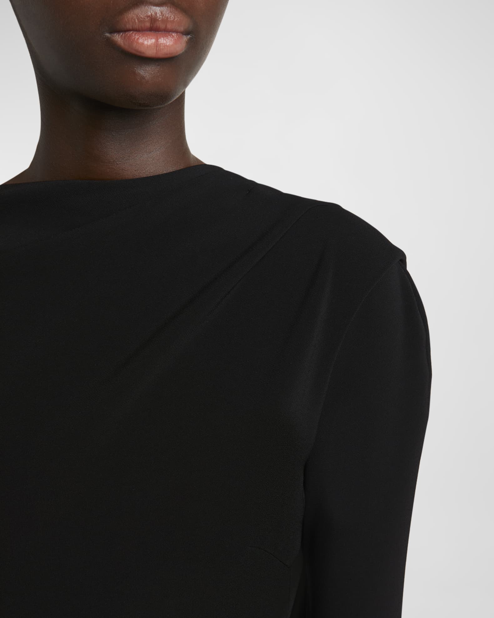 Balenciaga Stretch Crepe Cape Gown | Neiman Marcus