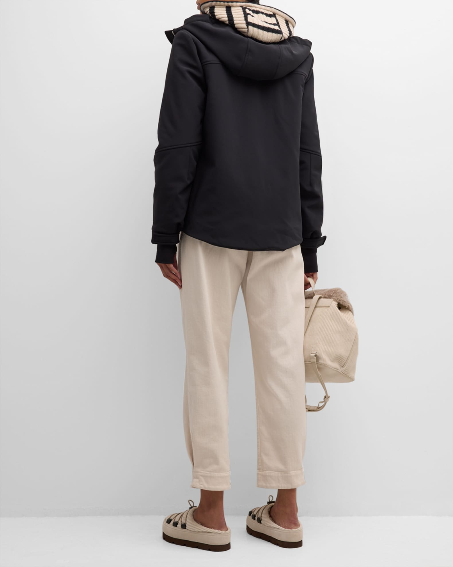 Brunello Cucinelli Cashmere Striped Zip-Up Cardigan | Neiman