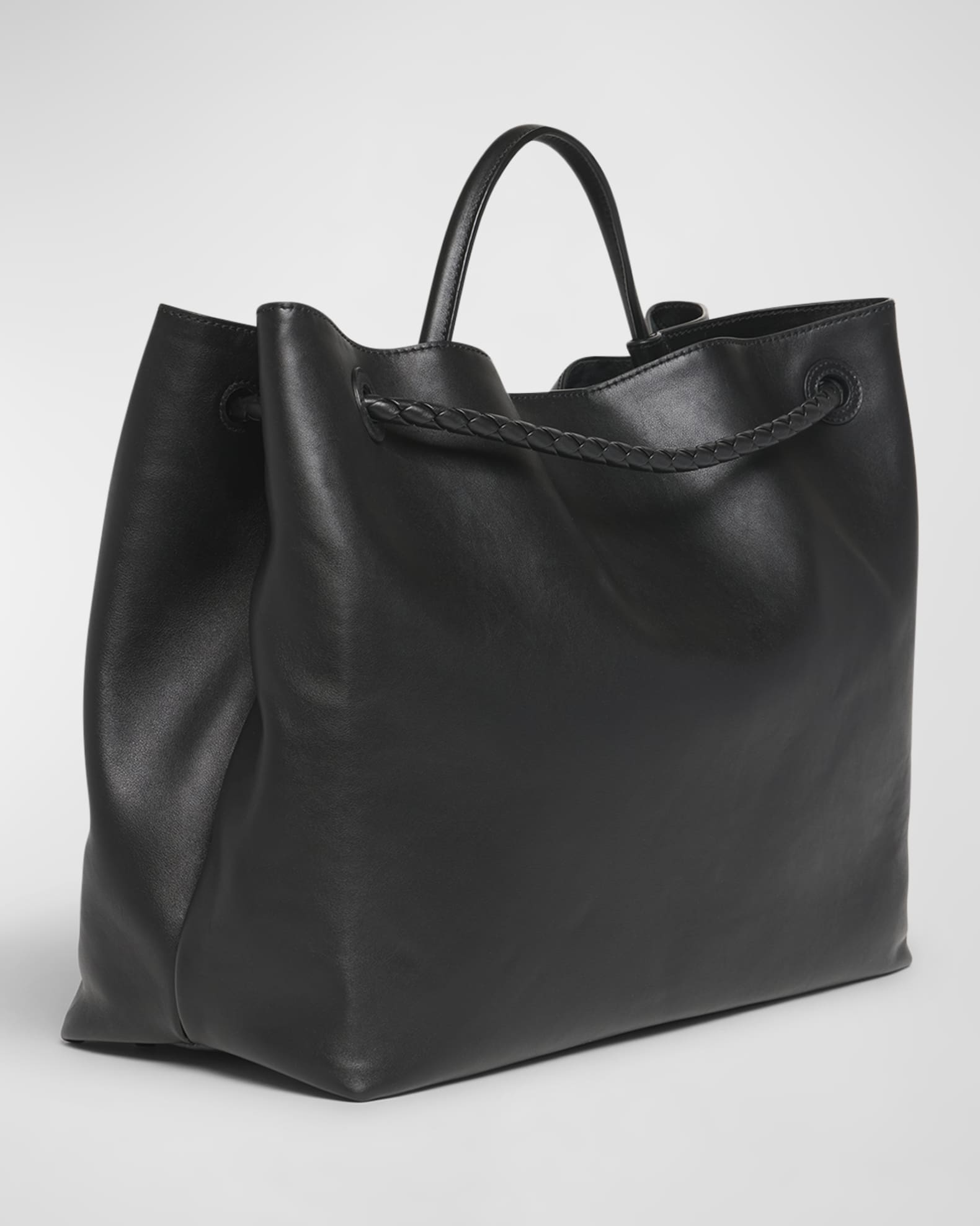 トートバッグ Bottega Veneta Dark Grey Leather Large Andiamo Shopping Bag Bottega Veneta Large Andiamo Leather Top-Handle Bag | Neiman
