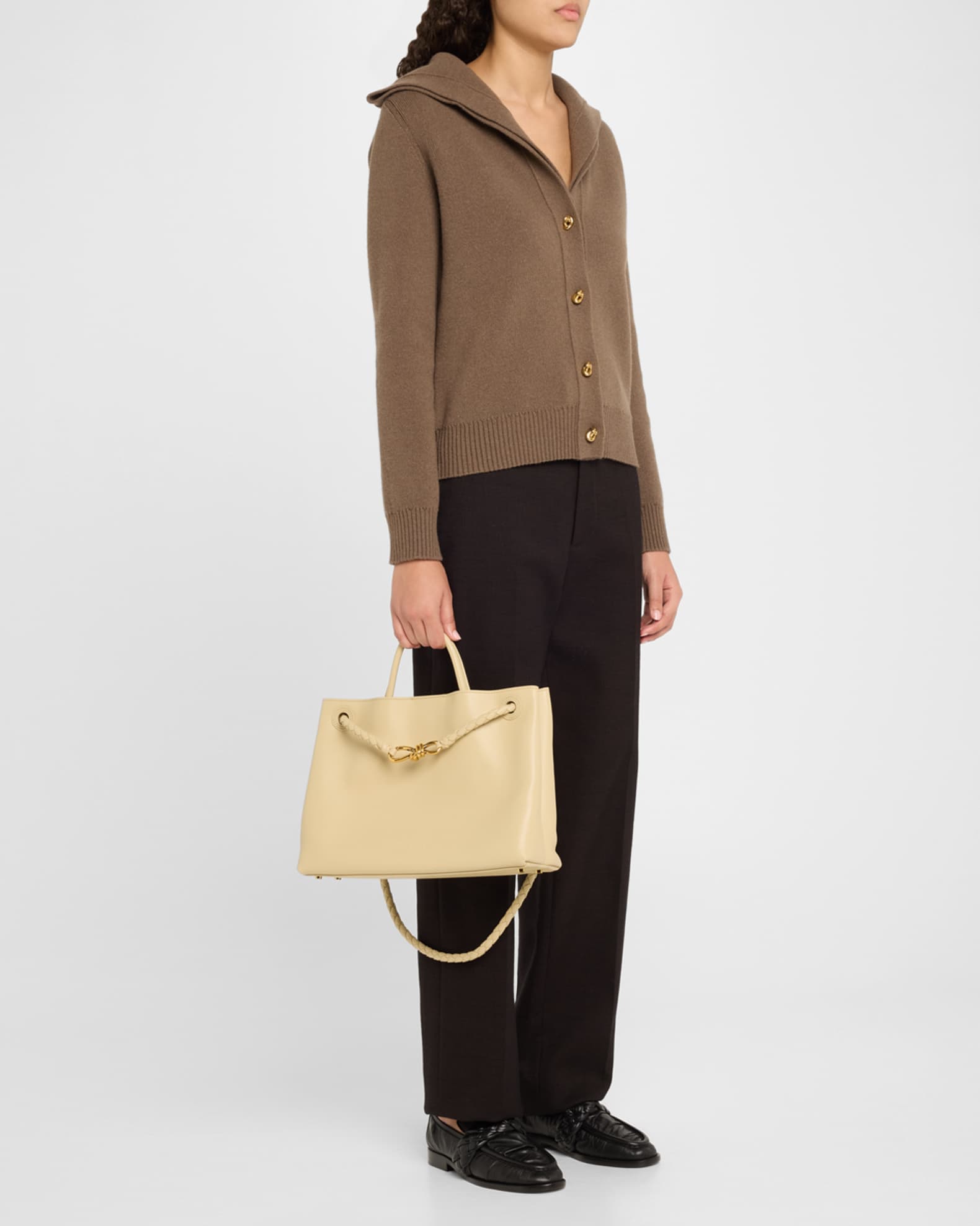 【BOTTEGA VENETA】Andiamo スモール レザー トートバッグ BOTTEGA VENETA Andiamo イントレチャートレザー スモール