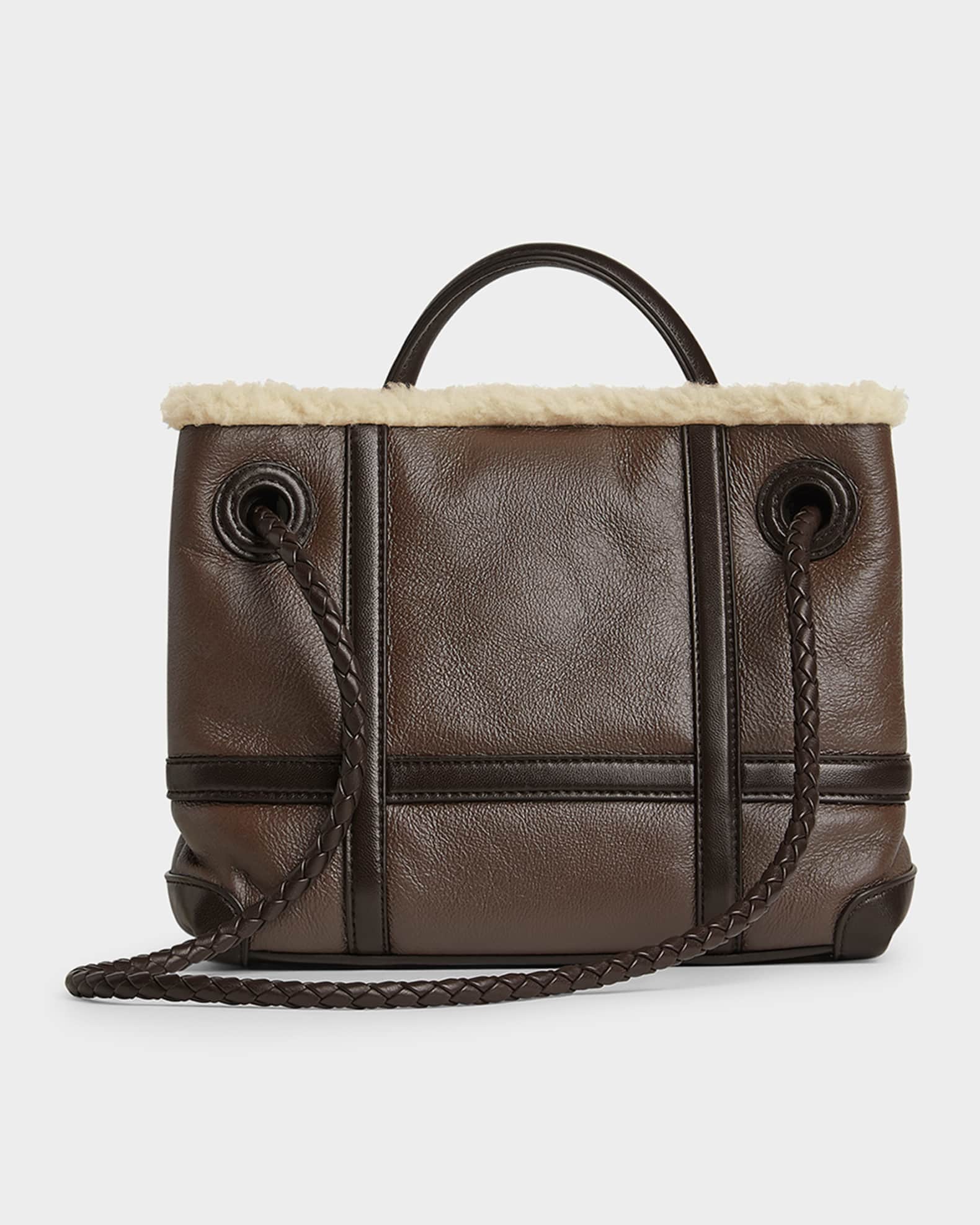 Bottega Veneta Small Andiamo Aviator Shearling Tote Bag | Neiman