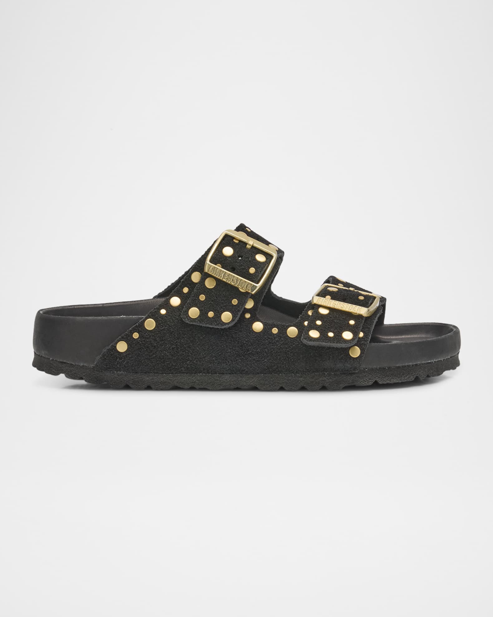 BIRKENSTOCK Arizona Exquisite Rivets Suede Sandals Neiman Marcus