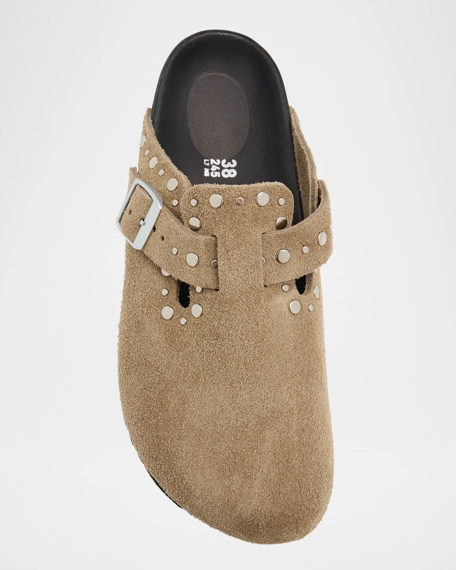 Boston Exquisite Rivets Suede Clogs