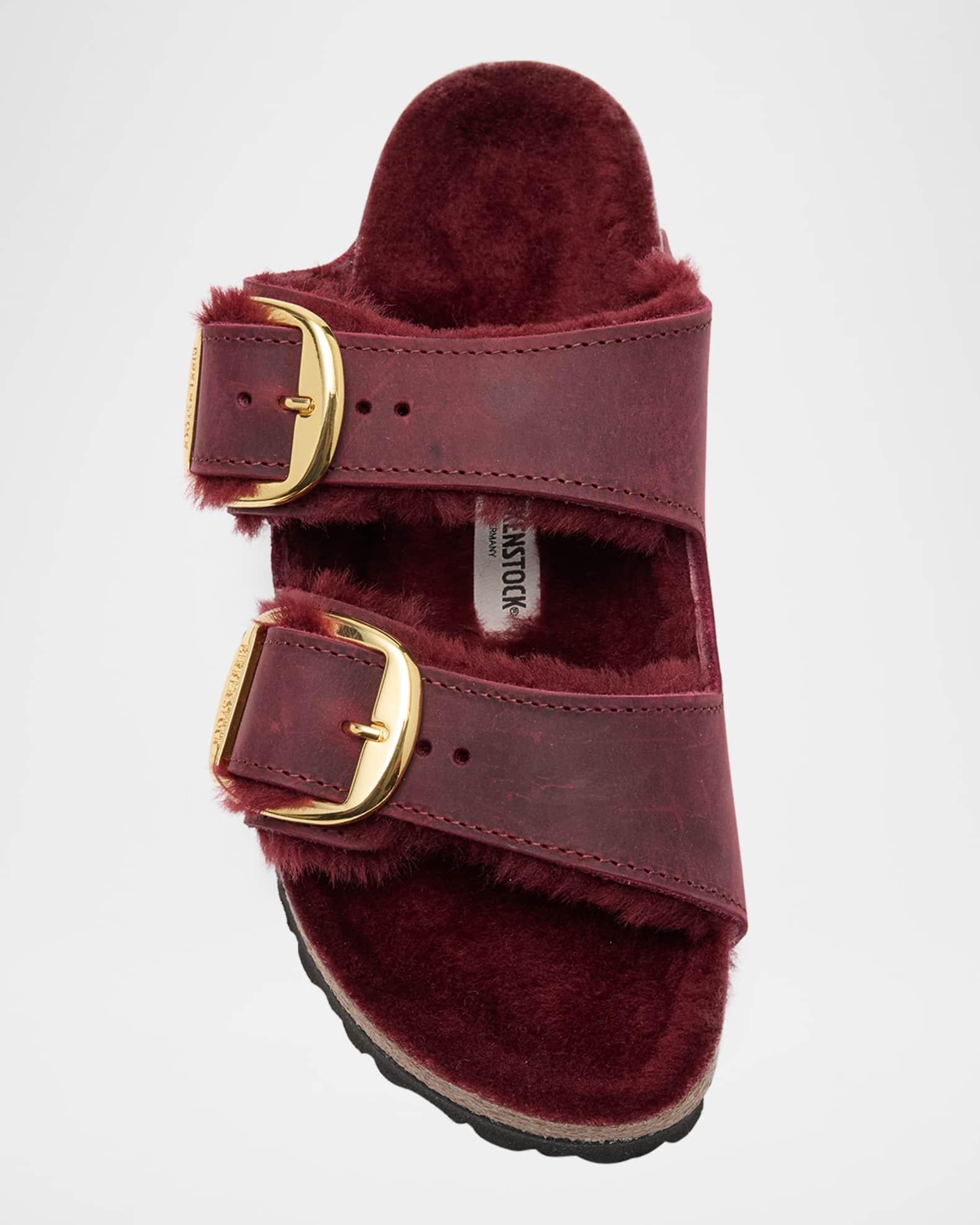 Birkenstock arizona shearling burgundy clearance