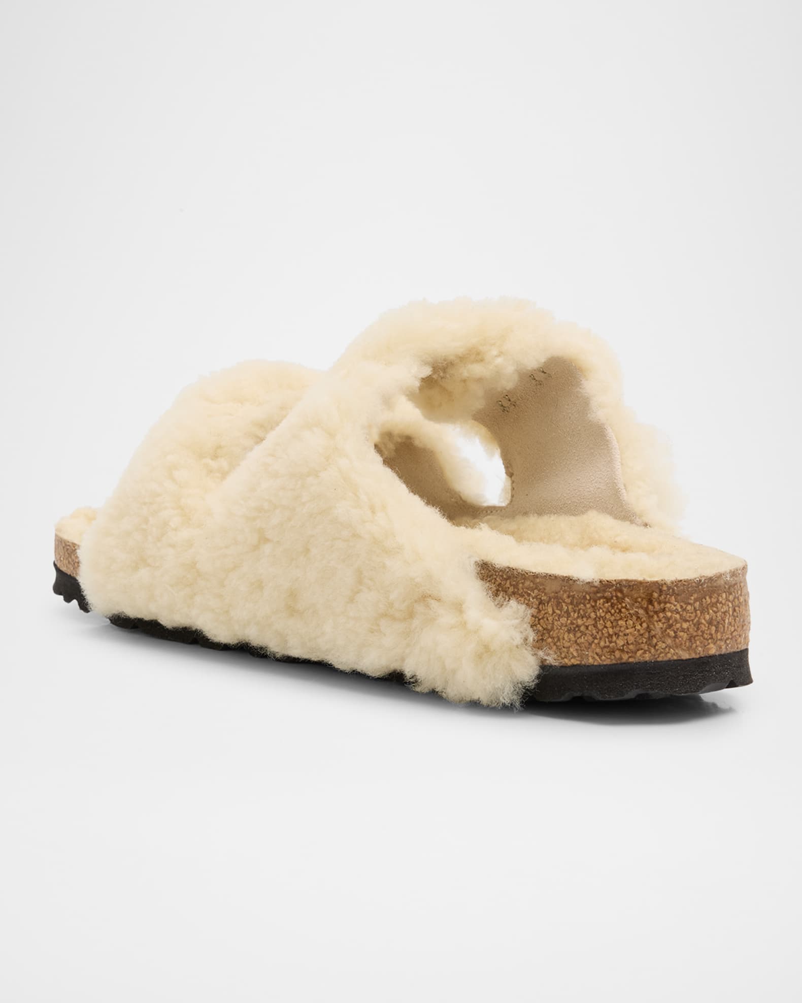BIRKENSTOCK Arizona Teddy Shearling Dual Buckle Sandals BIRKENSTOCK Arizona Teddy Shearling Dual Buckle Sandals