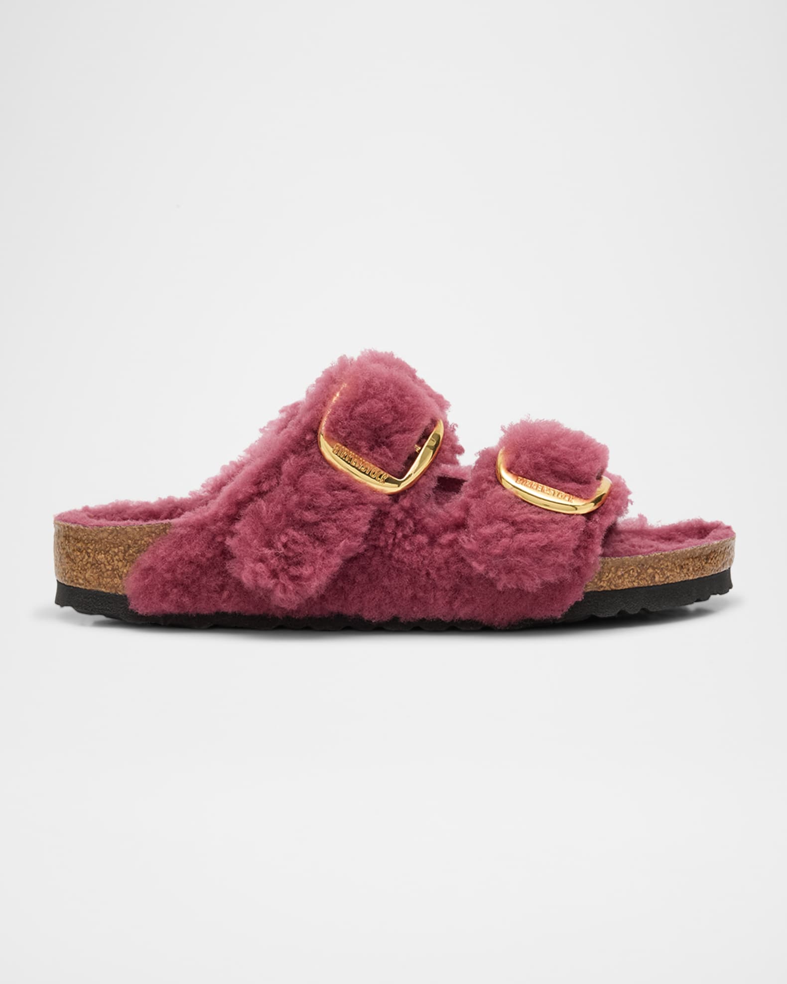 BIRKENSTOCK Arizona Teddy Dual Buckle Slide Sandals Neiman Marcus