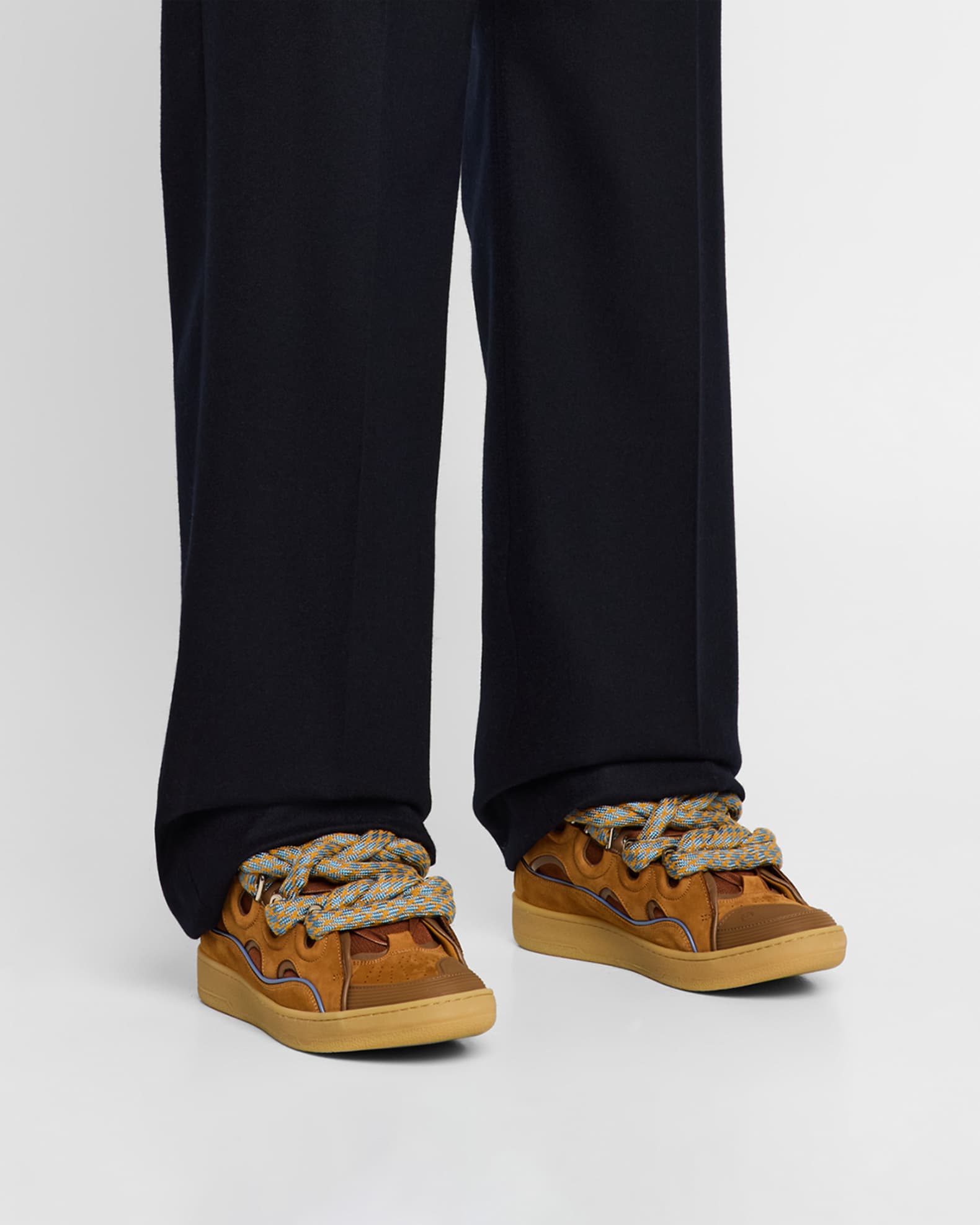 Men's Curb Leather Low-Top Sneakers 1