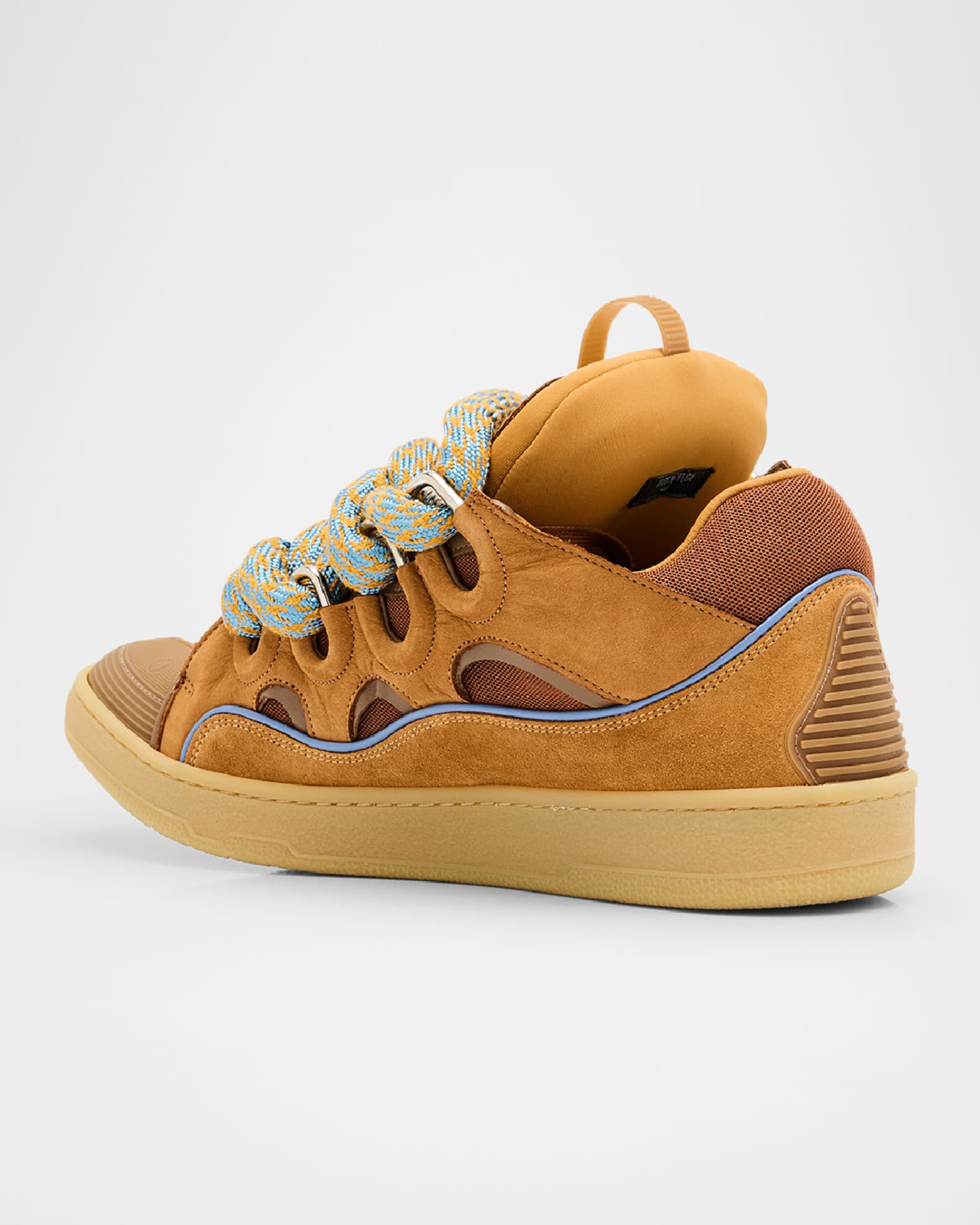 スニーカー LANVIN Men Sneakers SKDK12 TOPS641 Brown Lanvin Men's Curb Suede Chunky Low-Top Sneakers | Neiman Marcus